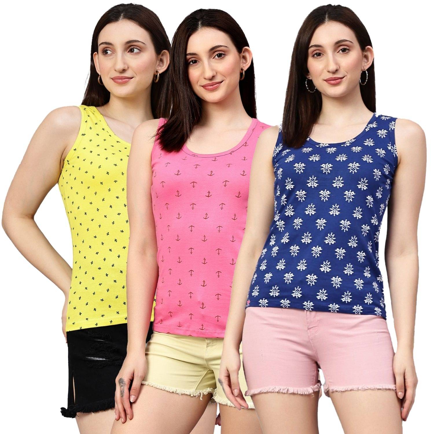 Volex Women's Cotton Tank Top ( Multi Color ) Volex Women's Cotton Tank Top ( Multi Color )