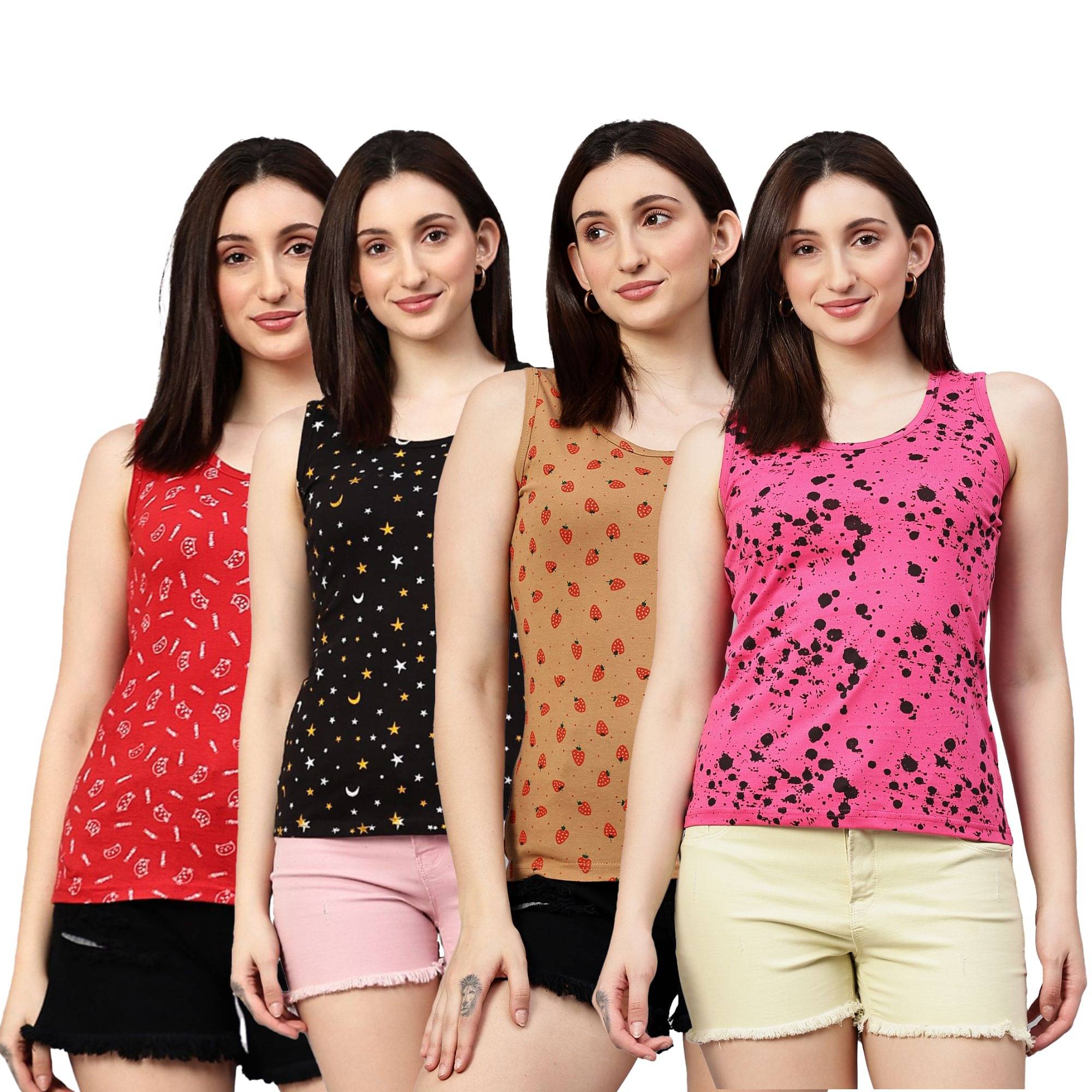     			Volex Women's Cotton Tank Top ( Multi Color )