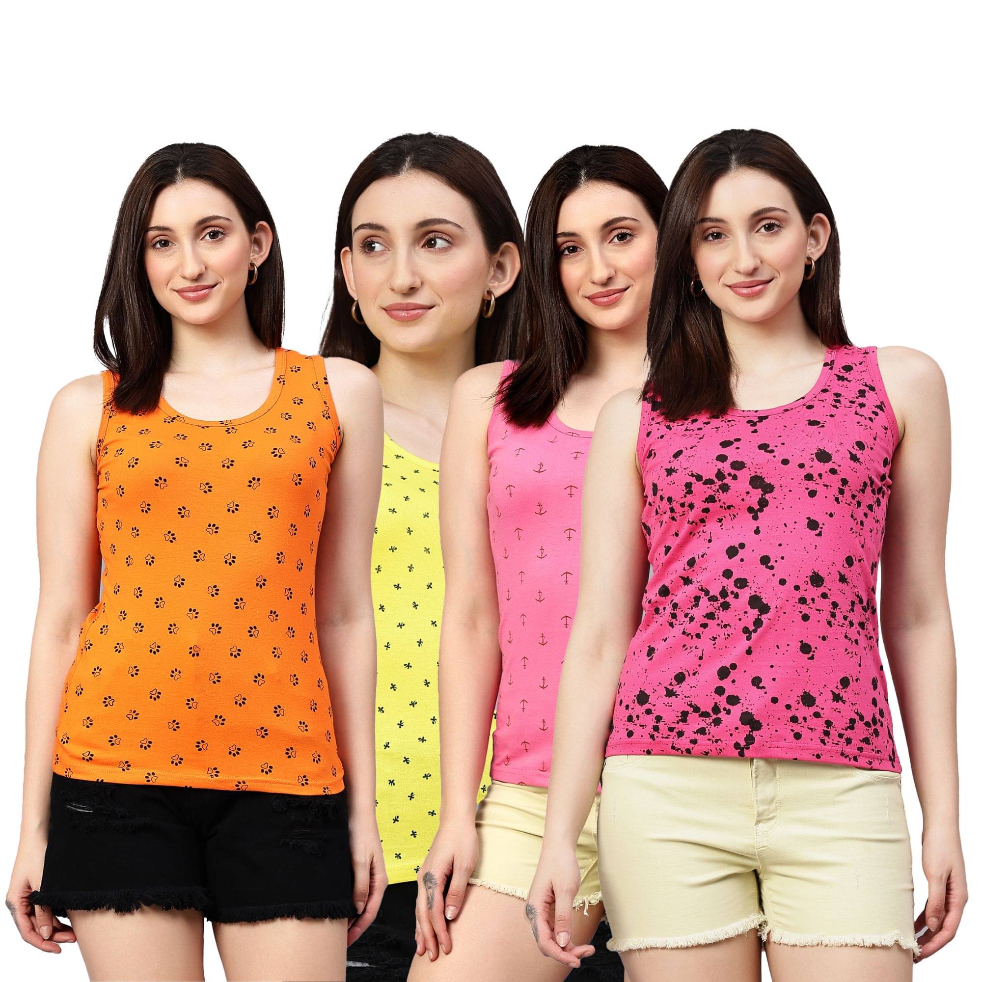 Volex Women's Cotton Tank Top ( Multi Color ) Volex Women's Cotton Tank Top ( Multi Color )