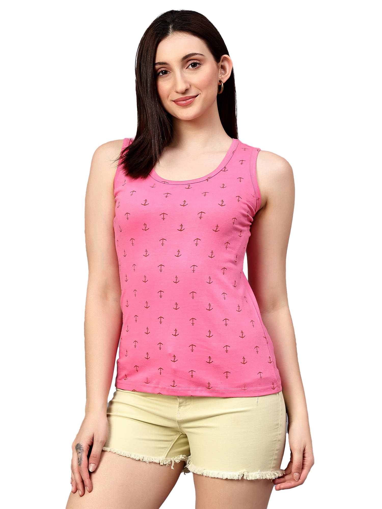     			Volex Women's Cotton Tank Top ( Light Pink )