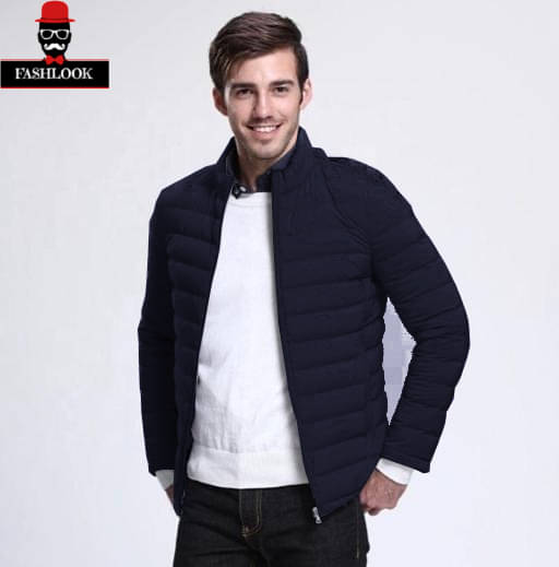fashlook Polyester Men's Puffer Jacket - Navy Blue ( Pack of 1 ) fashlook Polyester Men's Puffer Jacket - Navy Blue ( Pack of 1 )