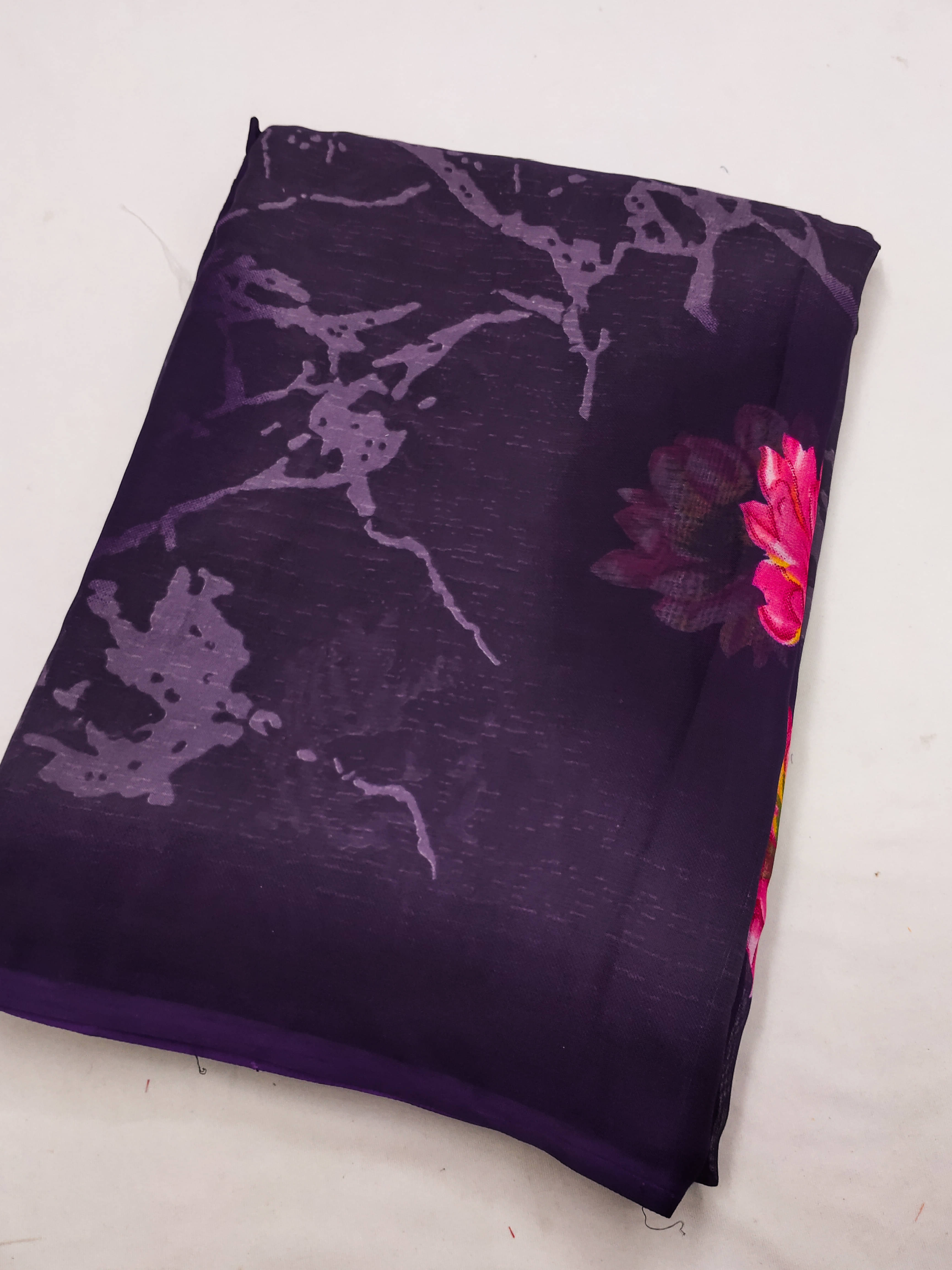 ANAND SAREES Georgette Printed Chanderi saree With Unstitched Blouse Piece ( Purple ) ANAND SAREES Georgette Printed Chanderi saree With Unstitched Blouse Piece ( Purple )