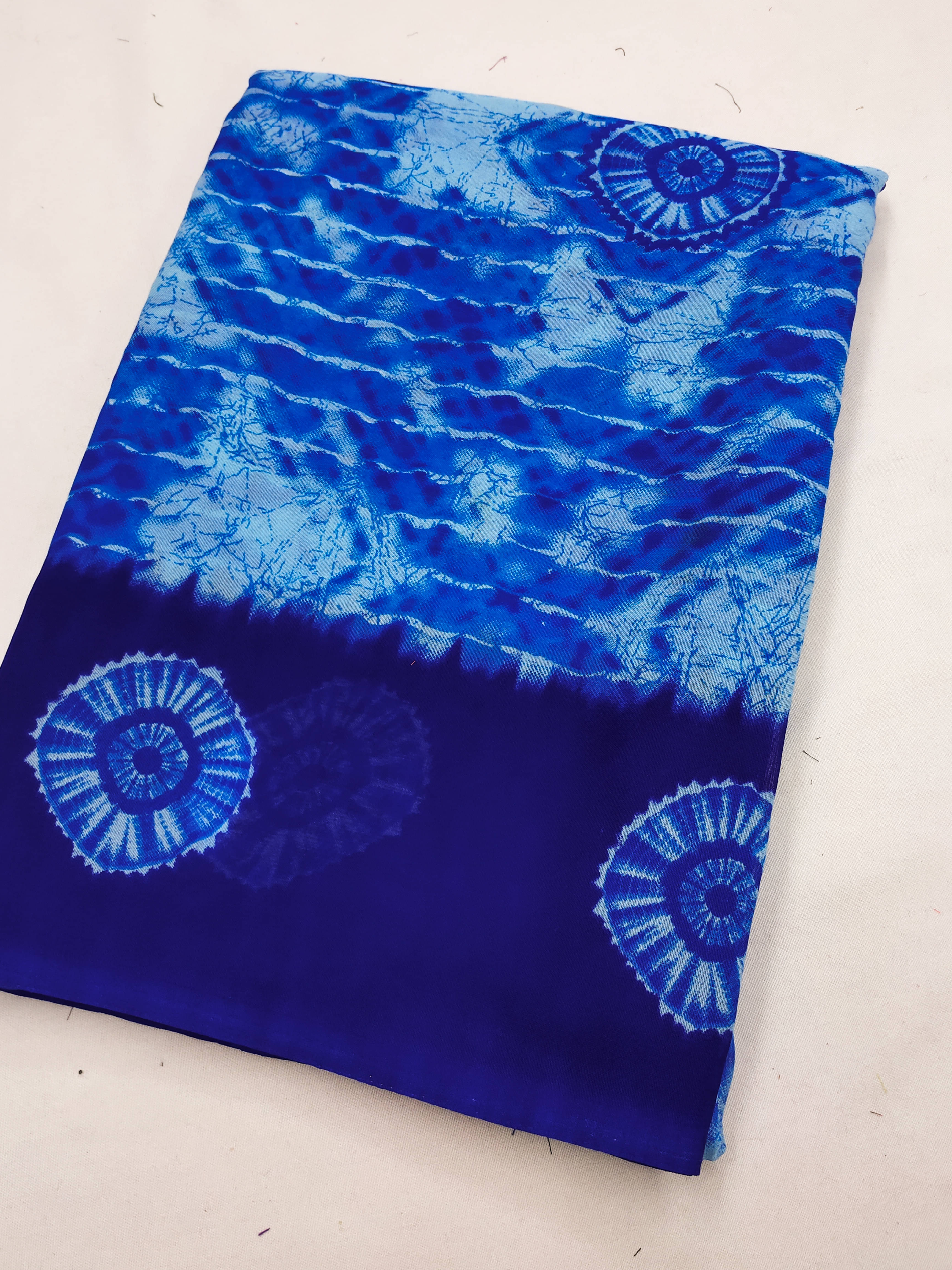     			ANAND SAREES Georgette Printed Chanderi saree With Unstitched Blouse Piece ( Blue )