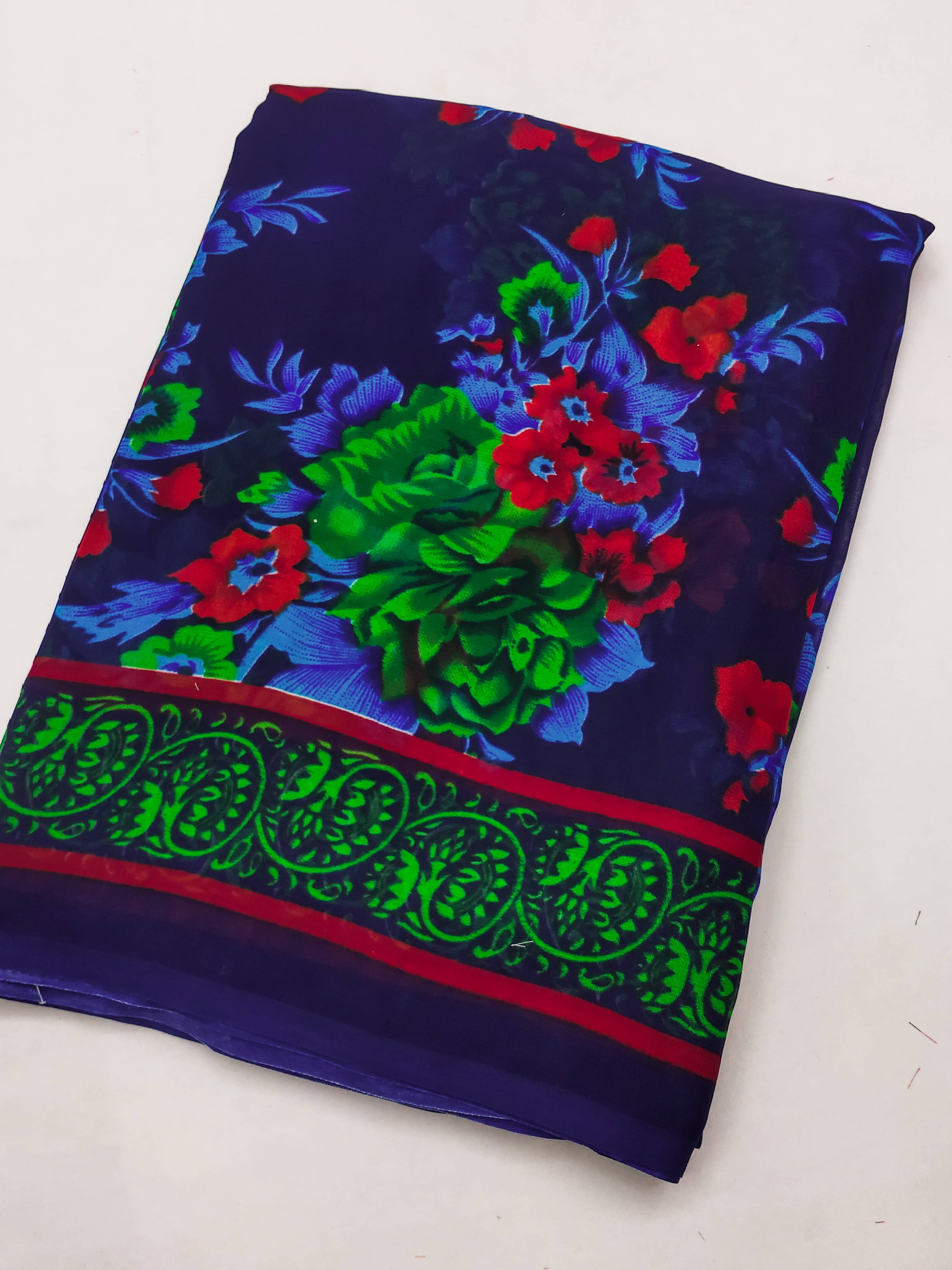ANAND SAREES Georgette Printed Chanderi saree With Unstitched Blouse Piece ( Green ) ANAND SAREES Georgette Printed Chanderi saree With Unstitched Blouse Piece ( Green )