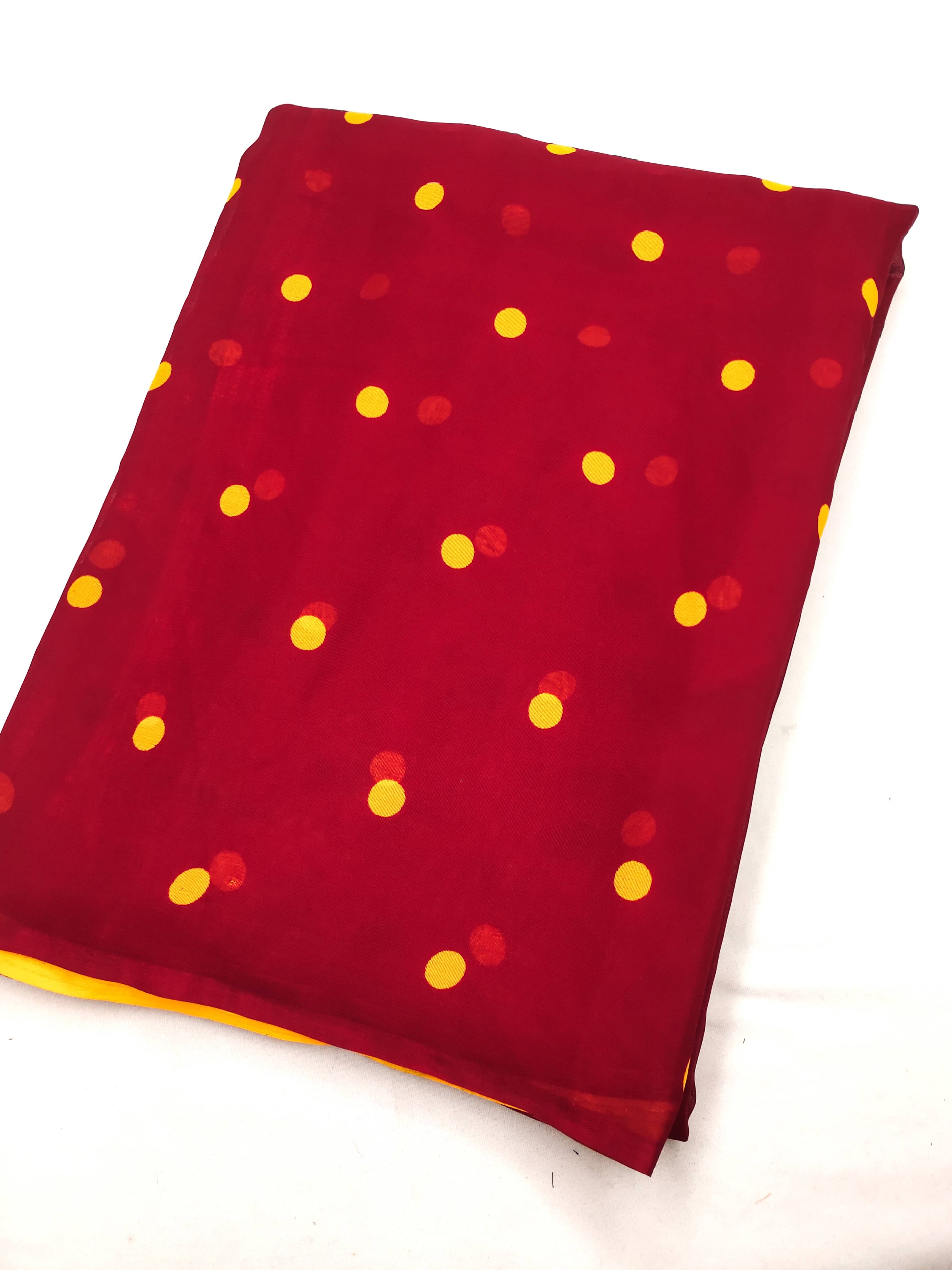     			ANAND SAREES Georgette Printed Chanderi saree With Unstitched Blouse Piece ( Maroon )