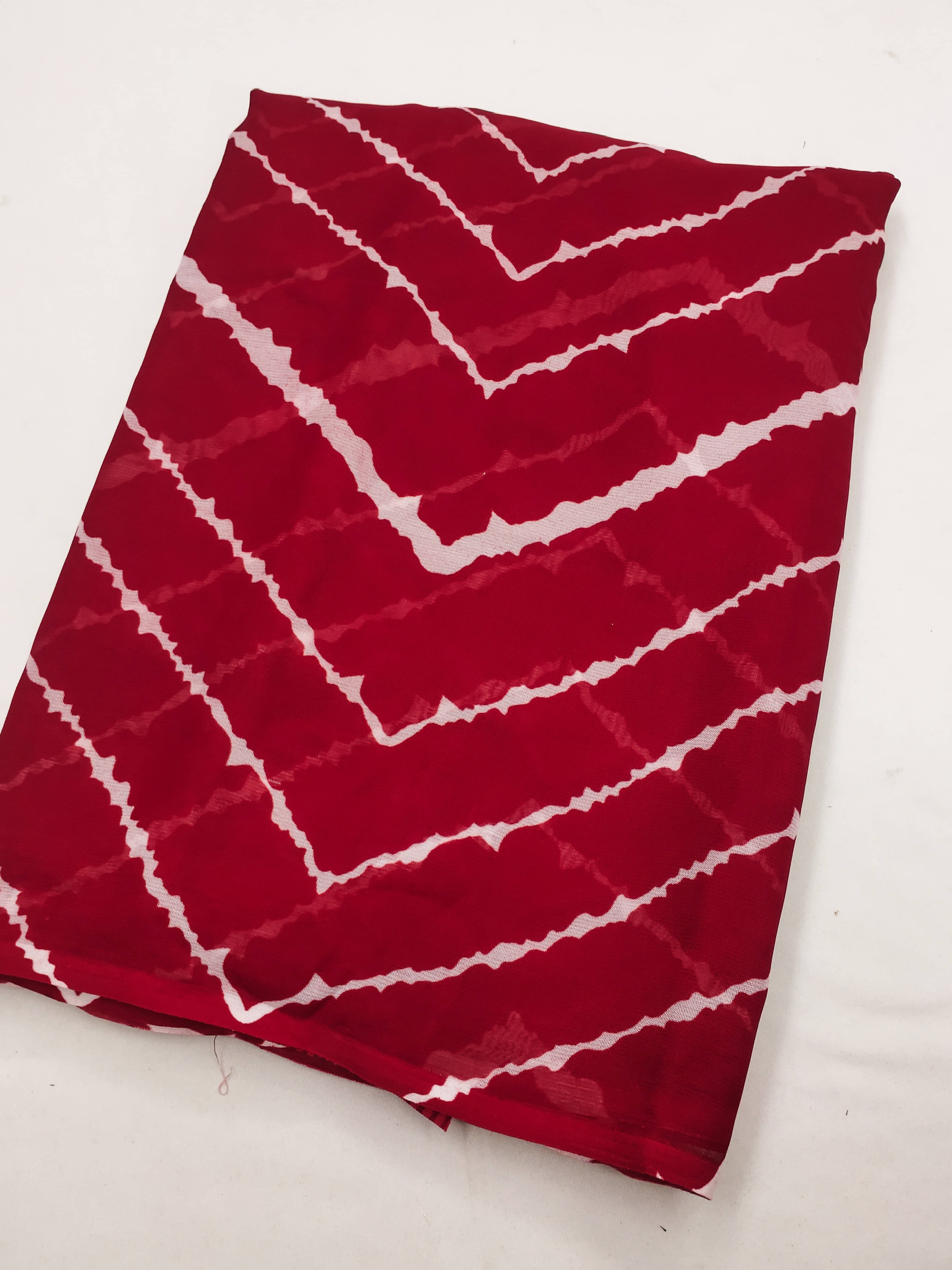 ANAND SAREES Georgette Printed Chanderi saree With Unstitched Blouse Piece ( Red ) ANAND SAREES Georgette Printed Chanderi saree With Unstitched Blouse Piece ( Red )