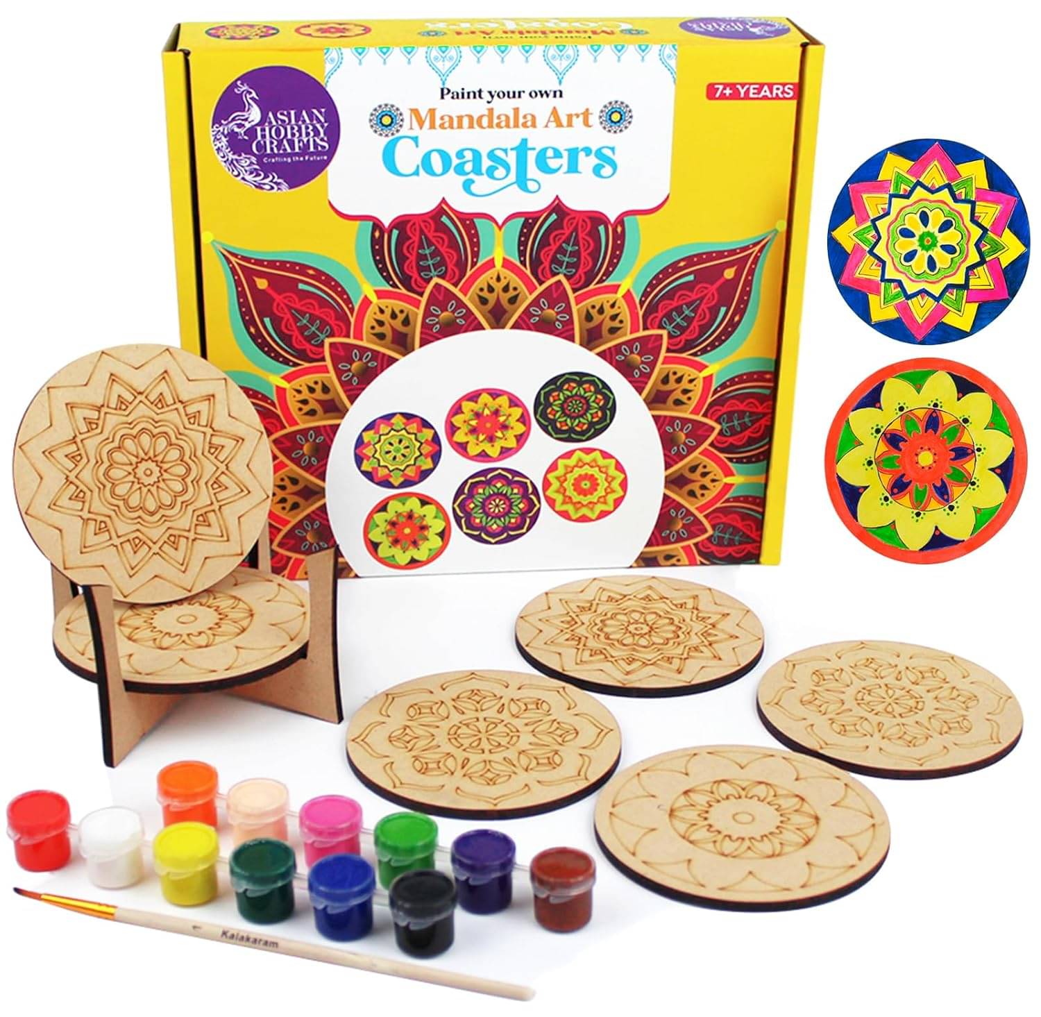 Asian Hobby Crafts DIY Coaster Painting Kit - 6 Pre-Marked Coasters, Paint and Brush Set | Mandala Art and Craft Kit for Kids & Adults (4-12 Years) Painting and Coloring Kit for Birthday Return Gift     			Asian Hobby Crafts DIY Coaster Painting Kit - 6 Pre-Marked Coasters, Paint and Brush Set | Mandala Art and Craft Kit for Kids & Adults (4-12 Years) Painting and Coloring Kit for Birthday Return Gift