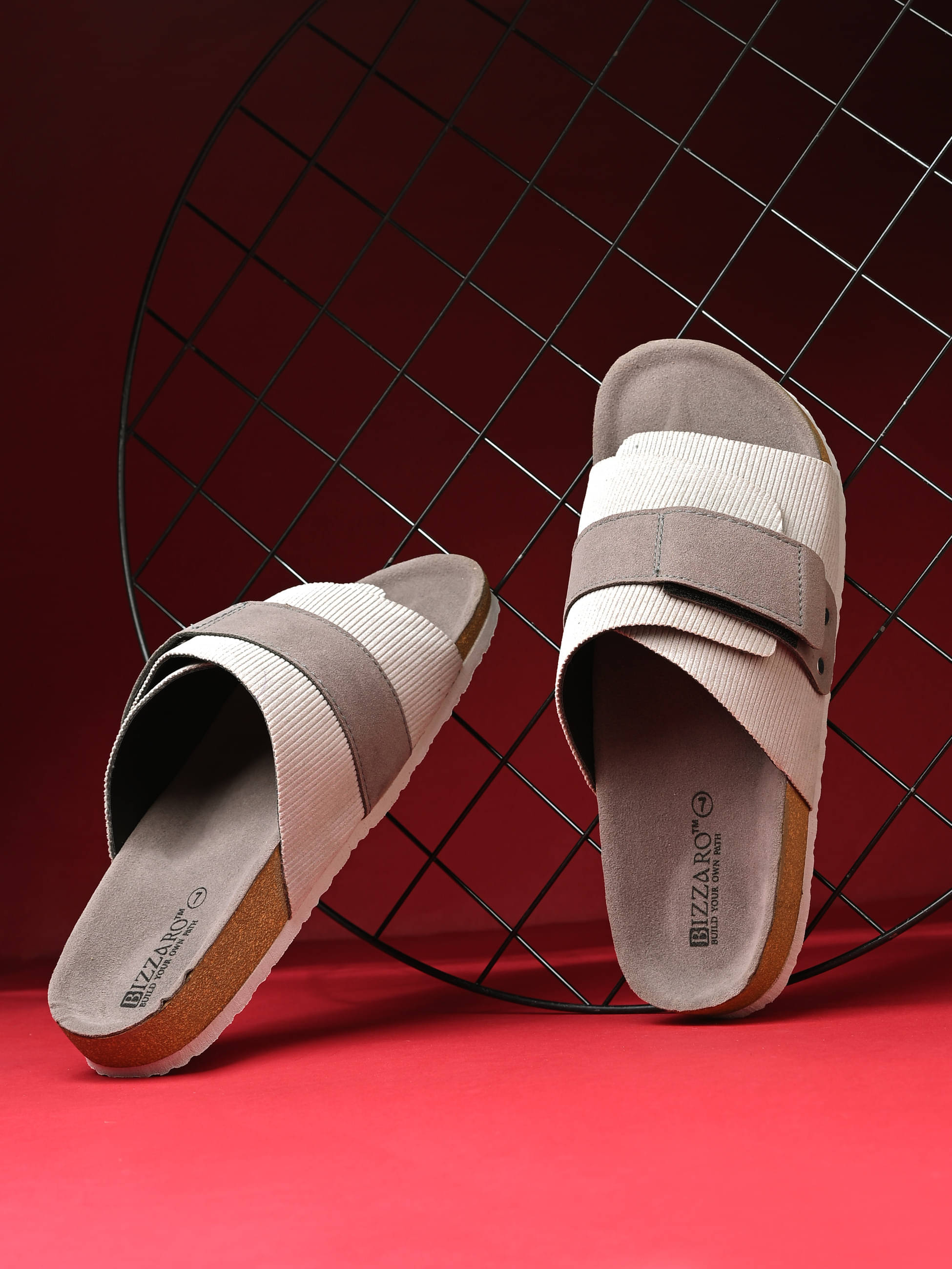     			BIZZARO Light Grey Men's Slide Flip Flop