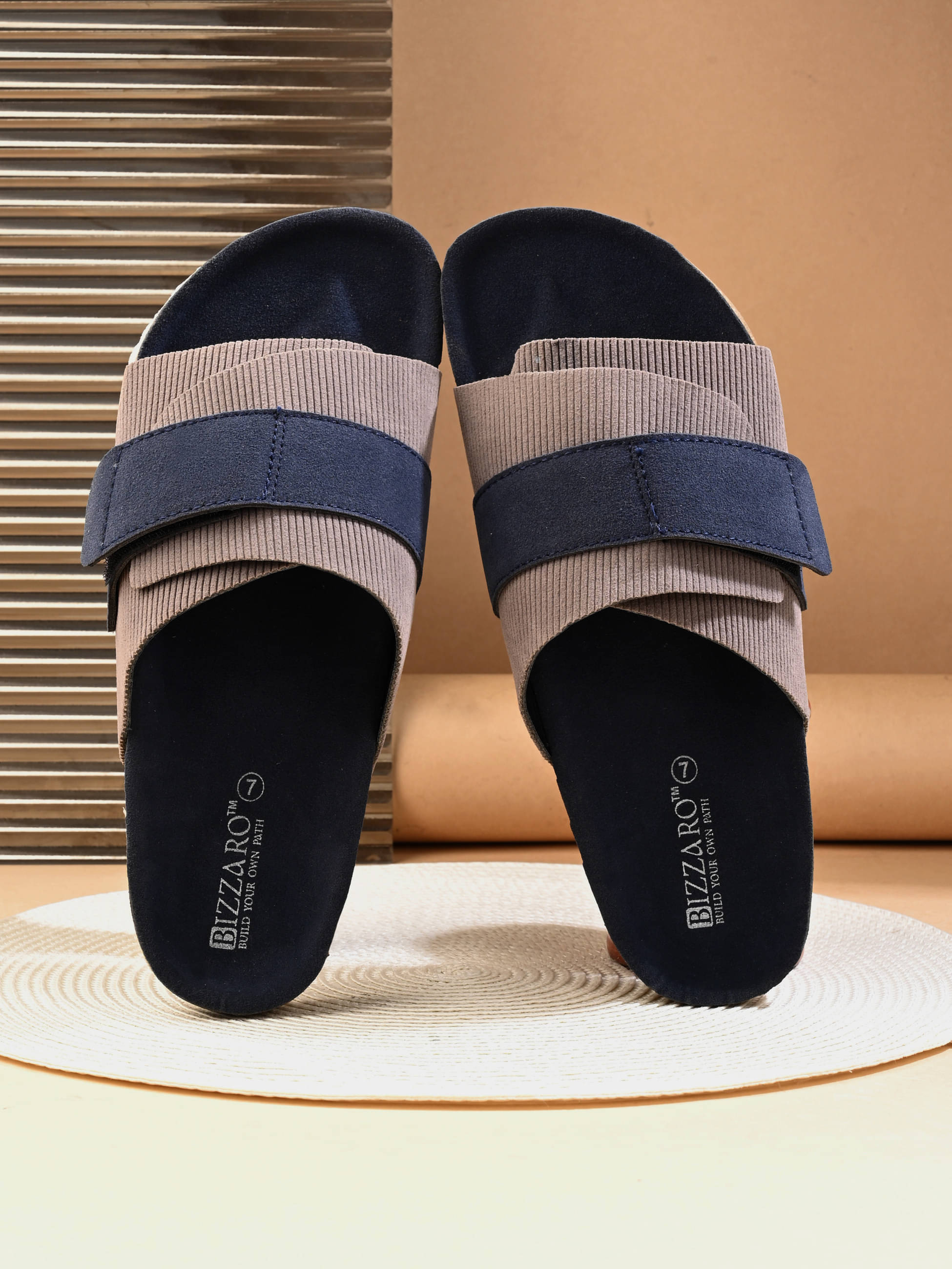     			Bucik Dark Grey Men's Slide Flip Flop