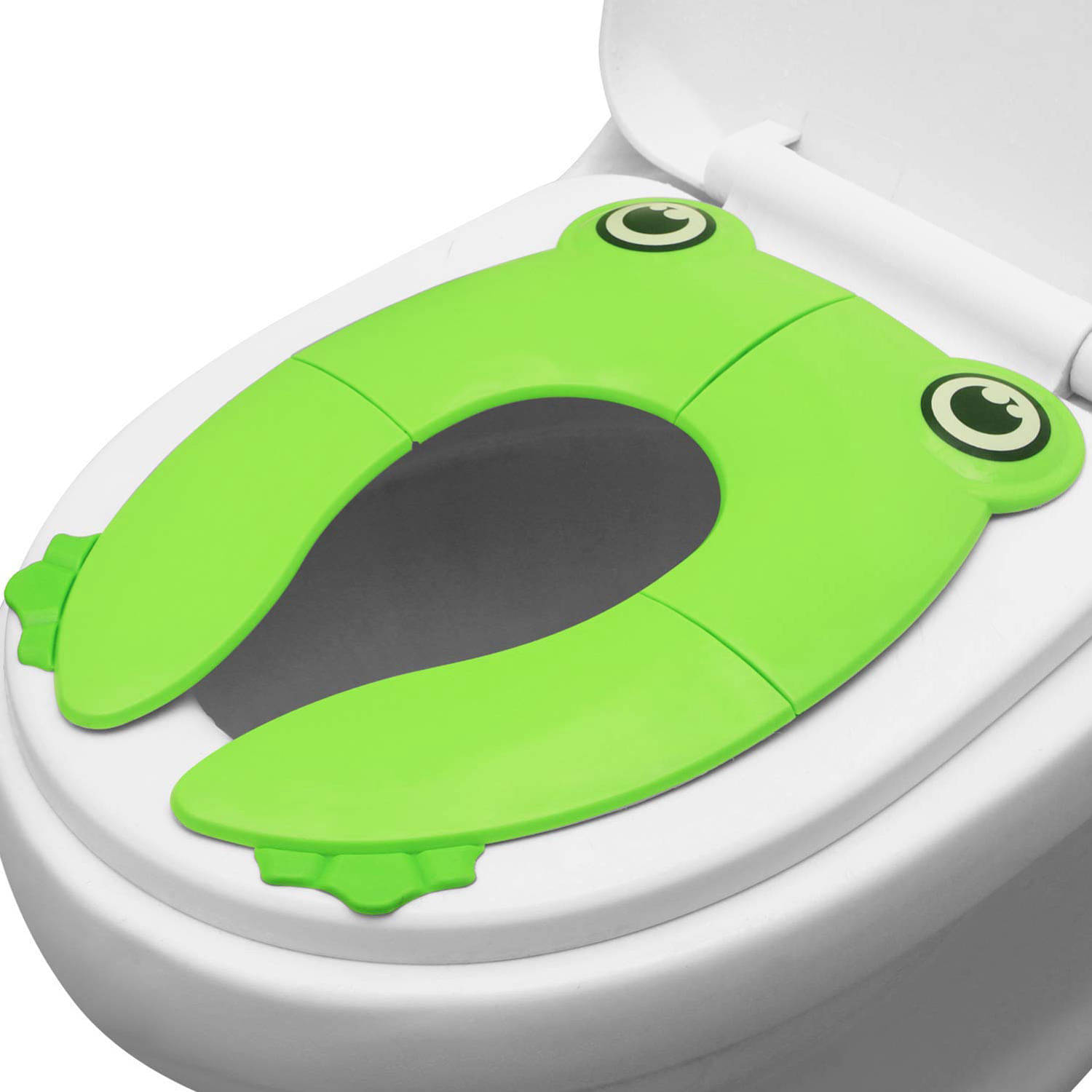 CASSOWARY Frog Design Portable Baby Toilet Seat Foldable Western Kids Potty Trainer Cover for Toddler Boys Girls Travel (Green) CASSOWARY Frog Design Portable Baby Toilet Seat Foldable Western Kids Potty Trainer Cover for Toddler Boys Girls Travel (Green)