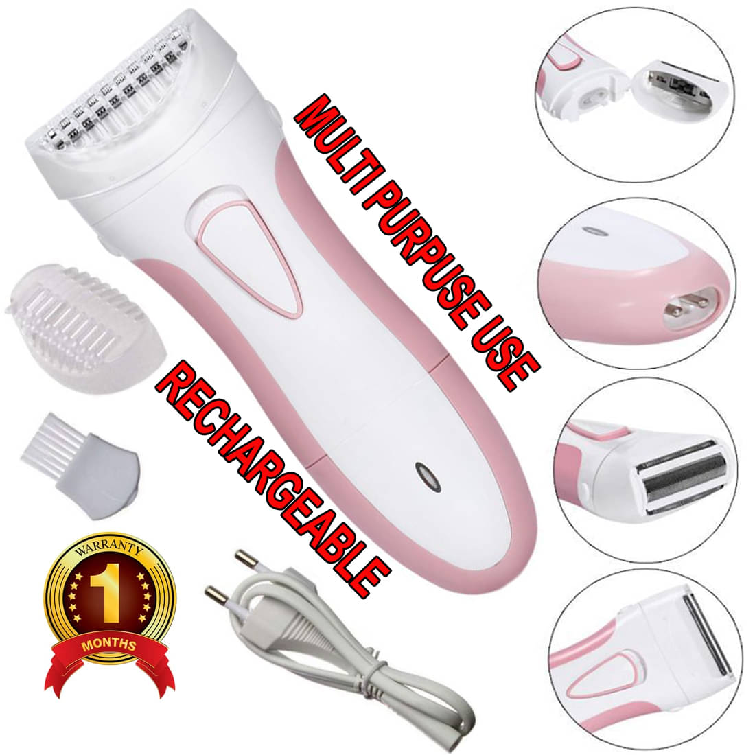     			CRS TRIMMER Pink Cordless Beard Trimmer With 60 minutes Runtime