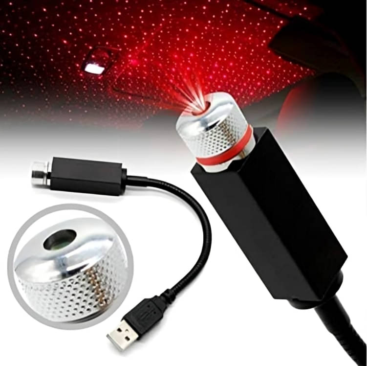    			DUST N SHINE  Portable USB Car Interior Star Projector Night Light Atmosphere Lamp For Party Decoration Home Bedroom Car Interior (pack of 1)