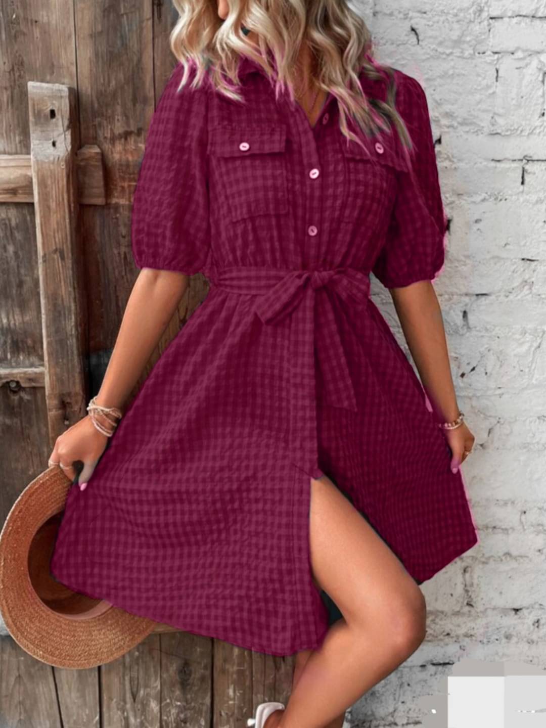 Derifa Women Polyester Printed Fit & Flare Dress ( Wine )     			Derifa Women Polyester Printed Fit & Flare Dress ( Wine )