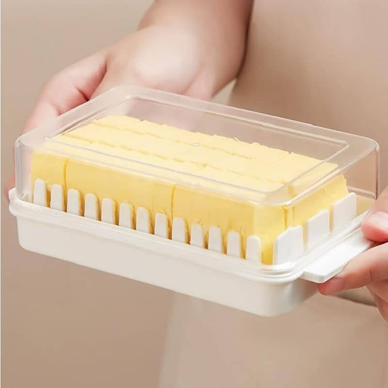 WHIMSICAL WONDERS 1 Pc Plastic Butter Box with Lid for Kitchen and Refrigerator (Butter Box with Cutting Grid) WHIMSICAL WONDERS 1 Pc Plastic Butter Box with Lid for Kitchen and Refrigerator (Butter Box with Cutting Grid)