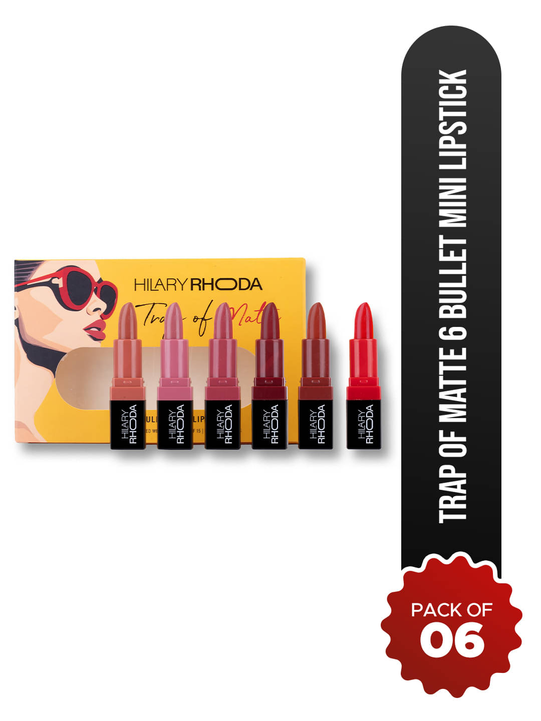     			Hilary Rhoda Multi Matte Long Lasting Creme Lipstick ( Pack of 6 )