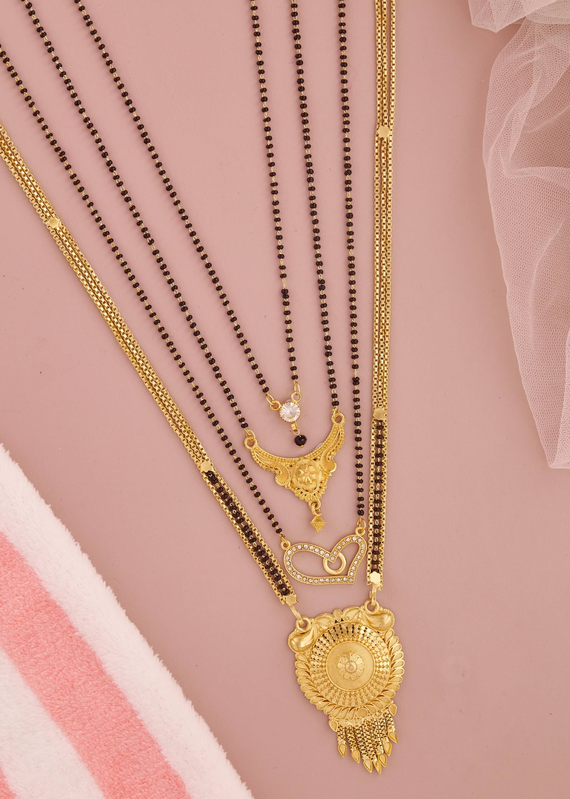KIEICE Golden Mangalsutra Set ( Pack of 4 ) KIEICE Golden Mangalsutra Set ( Pack of 4 )