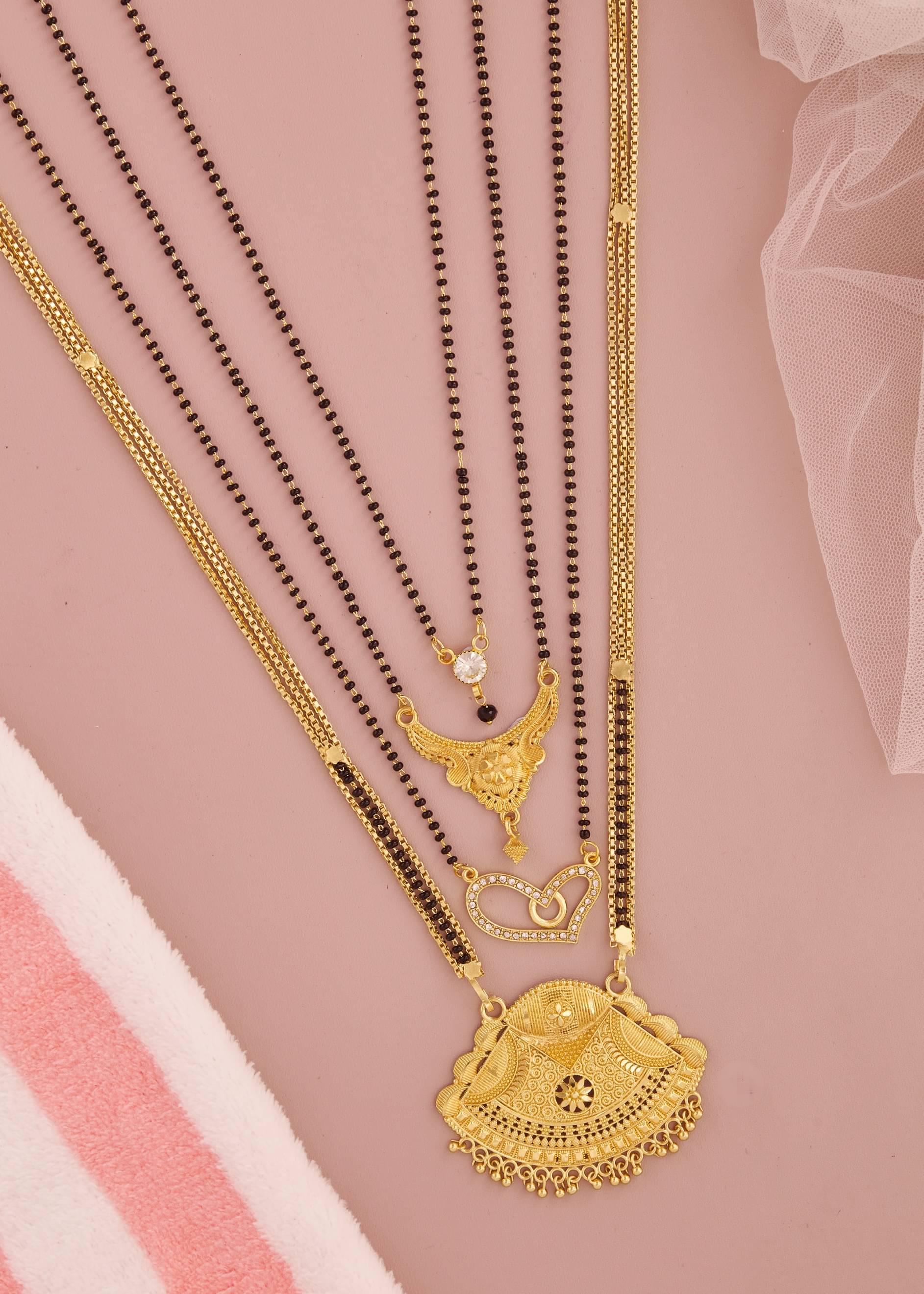 KIEICE Golden Mangalsutra Set ( Pack of 4 ) KIEICE Golden Mangalsutra Set ( Pack of 4 )
