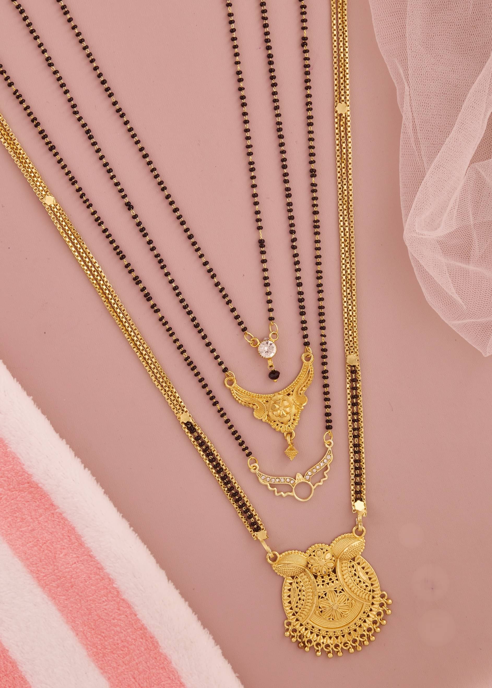 KIEICE Golden Mangalsutra Set ( Pack of 4 ) KIEICE Golden Mangalsutra Set ( Pack of 4 )