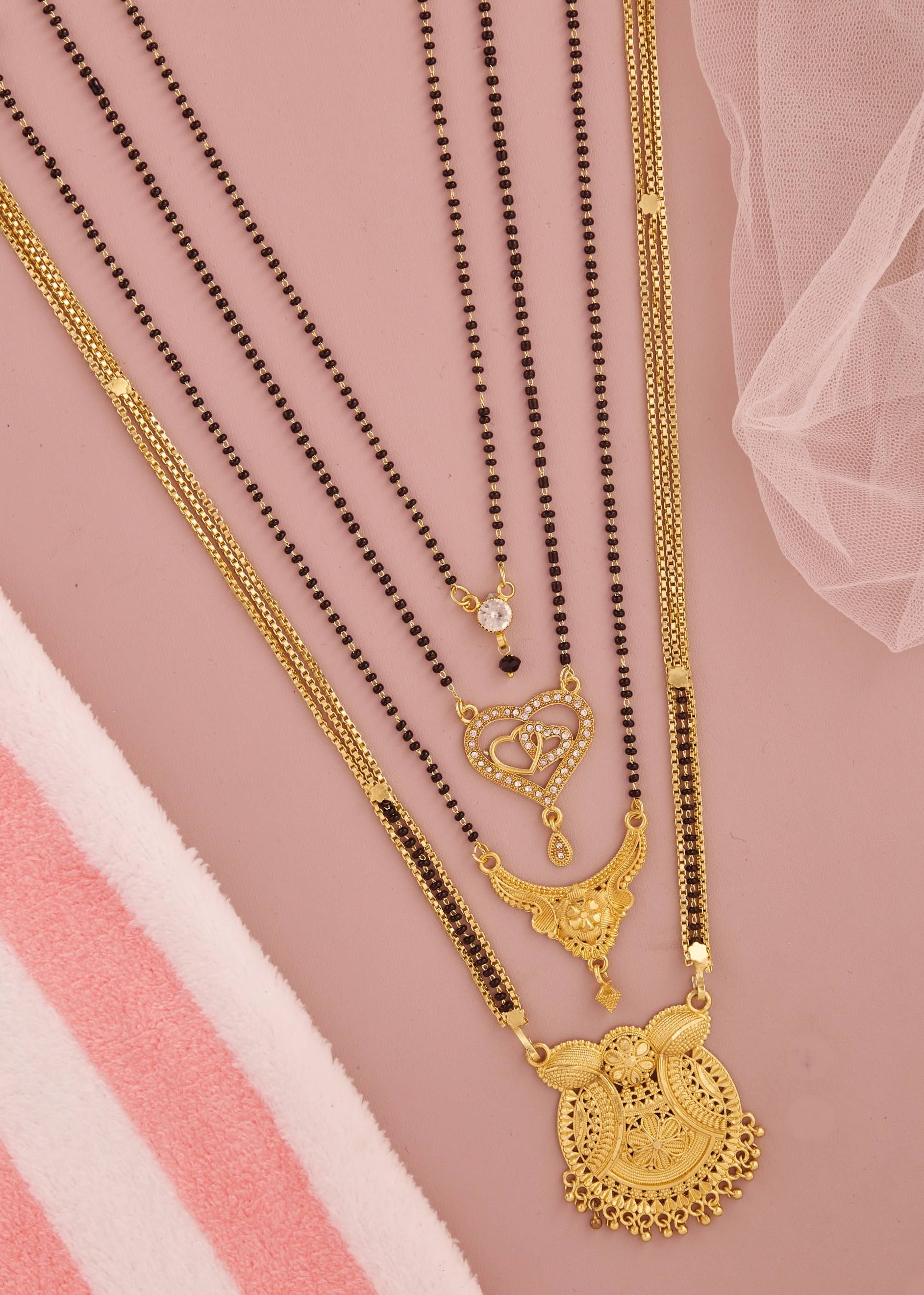 KIEICE Golden Mangalsutra Set ( Pack of 4 ) KIEICE Golden Mangalsutra Set ( Pack of 4 )