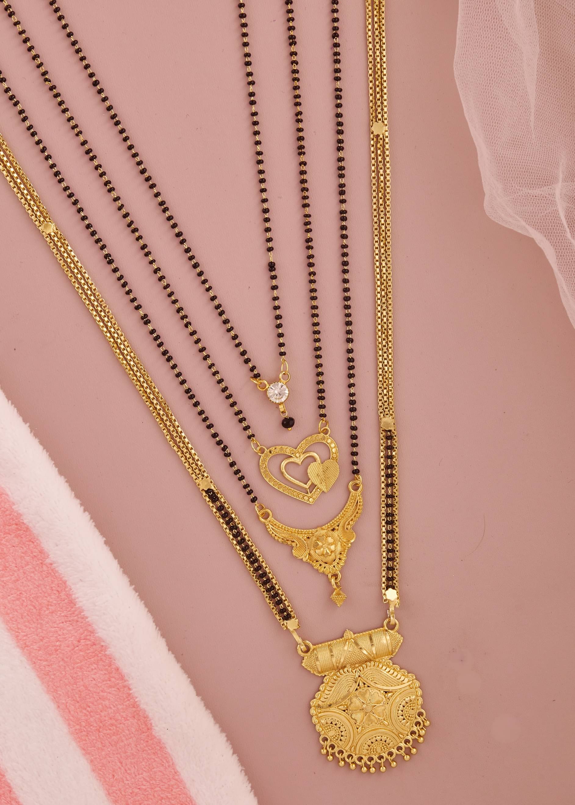 KIEICE Golden Mangalsutra Set ( Pack of 4 ) KIEICE Golden Mangalsutra Set ( Pack of 4 )