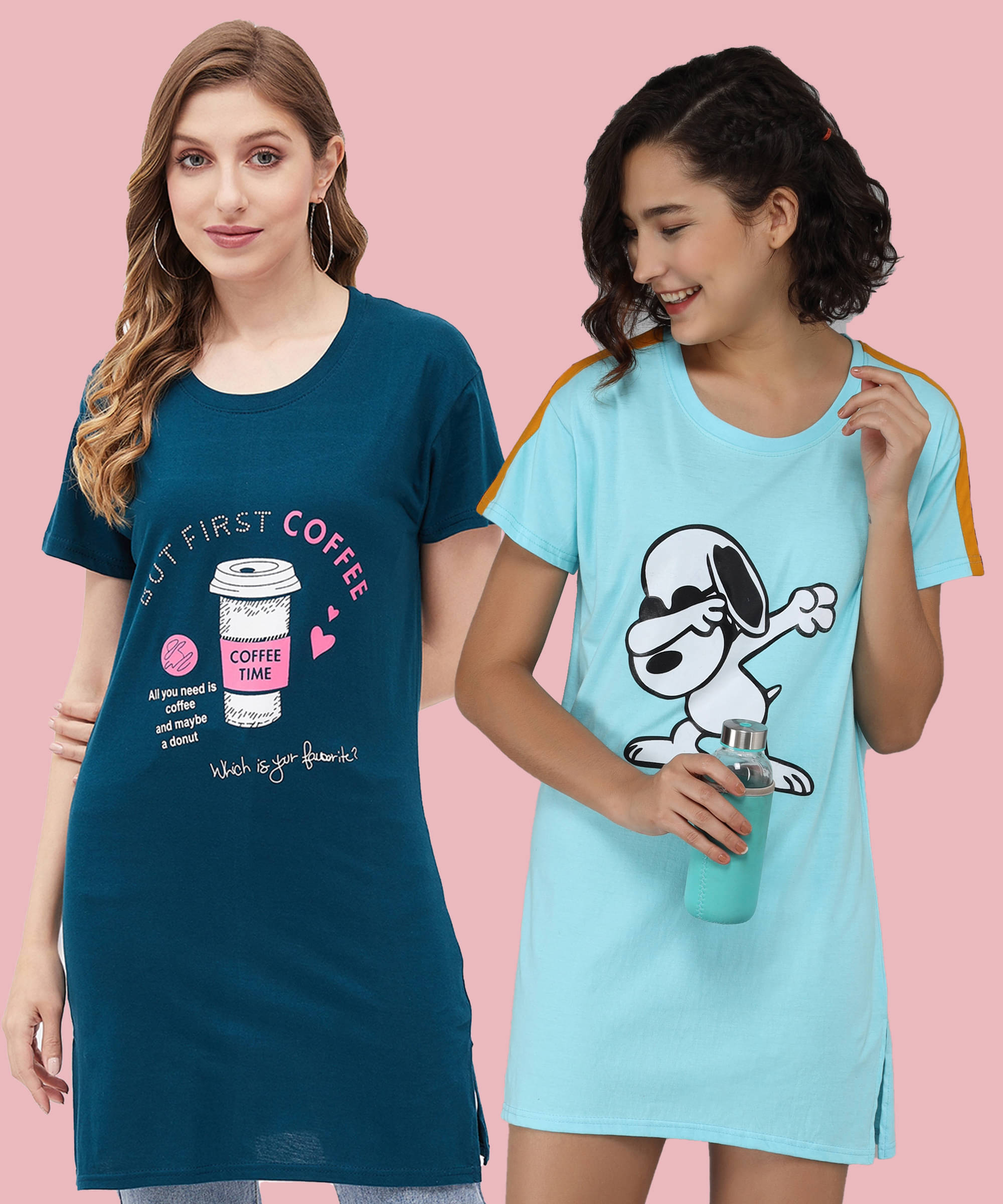 MODYOUNG Women Cotton Printed Regular Fit Round Neck T-Shirt ( Multicolor ) MODYOUNG Women Cotton Printed Regular Fit Round Neck T-Shirt ( Multicolor )