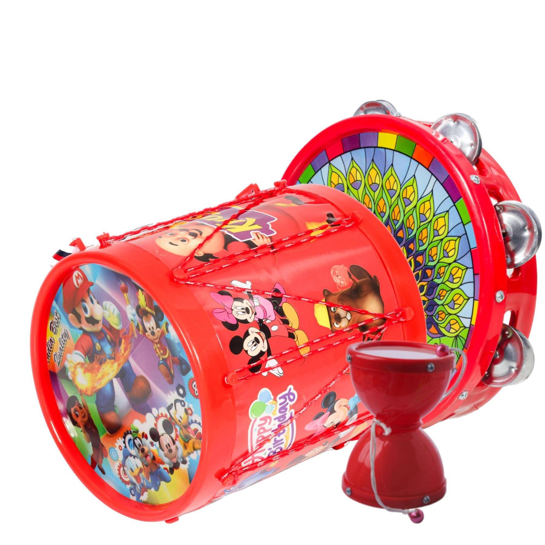    			Muiscal Khanjari (23.7x5cm), Damru(8.3x10.2cm) with Drum ( 17.4x17.8cm)