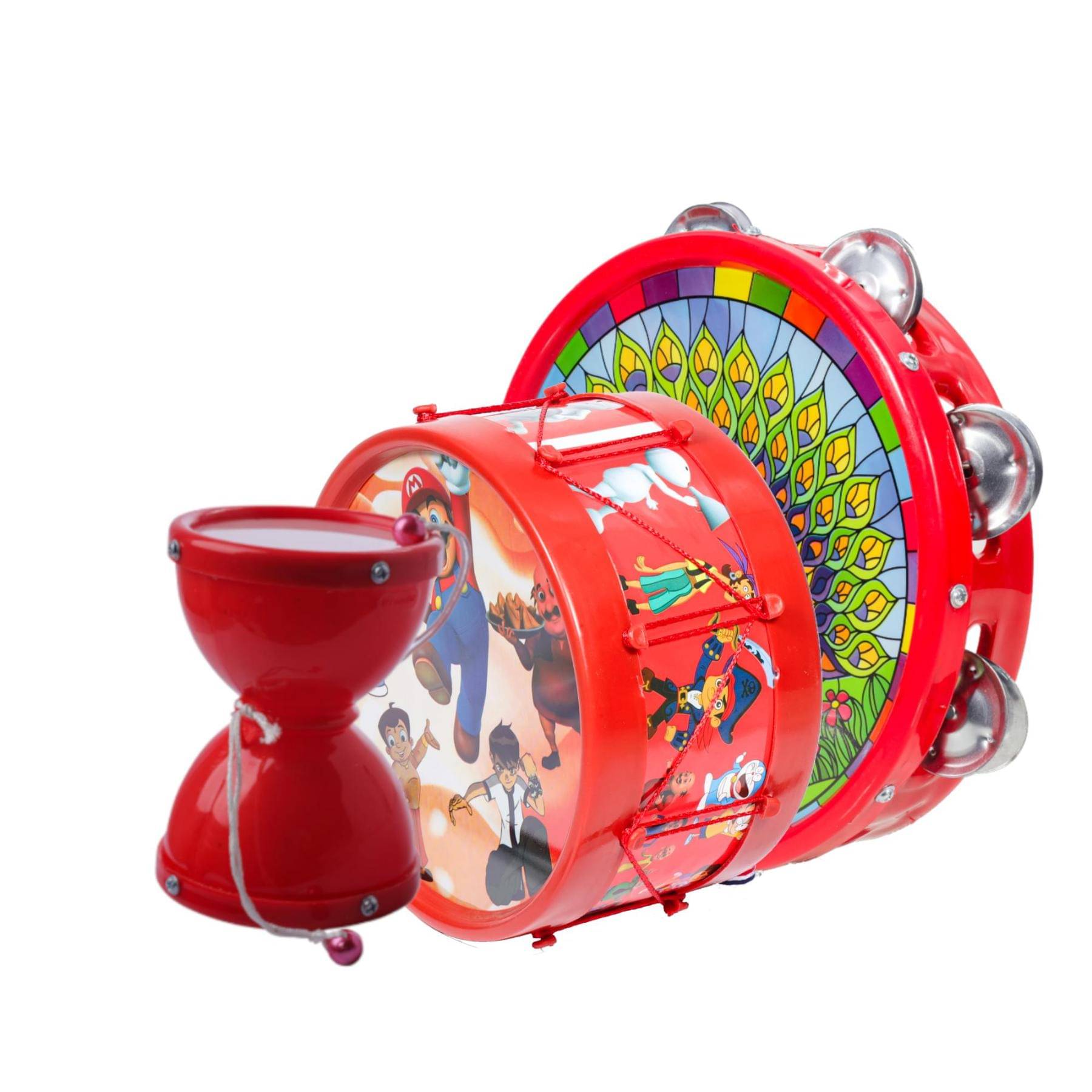     			Muiscal Khanjari (23.7x5cm), Damru(9.5x12.9cm) with Drum ( 17.4x9.2cm)