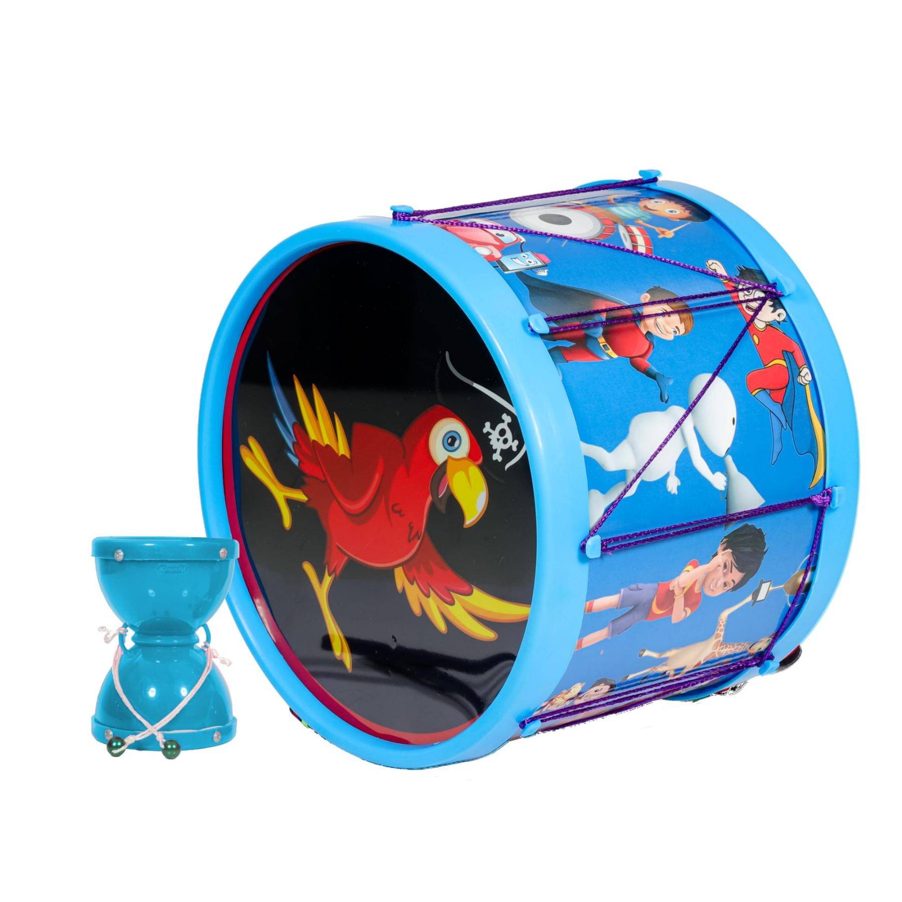     			Musical Damru (7x8.2cm) with Drum (22.3x16.9cm)