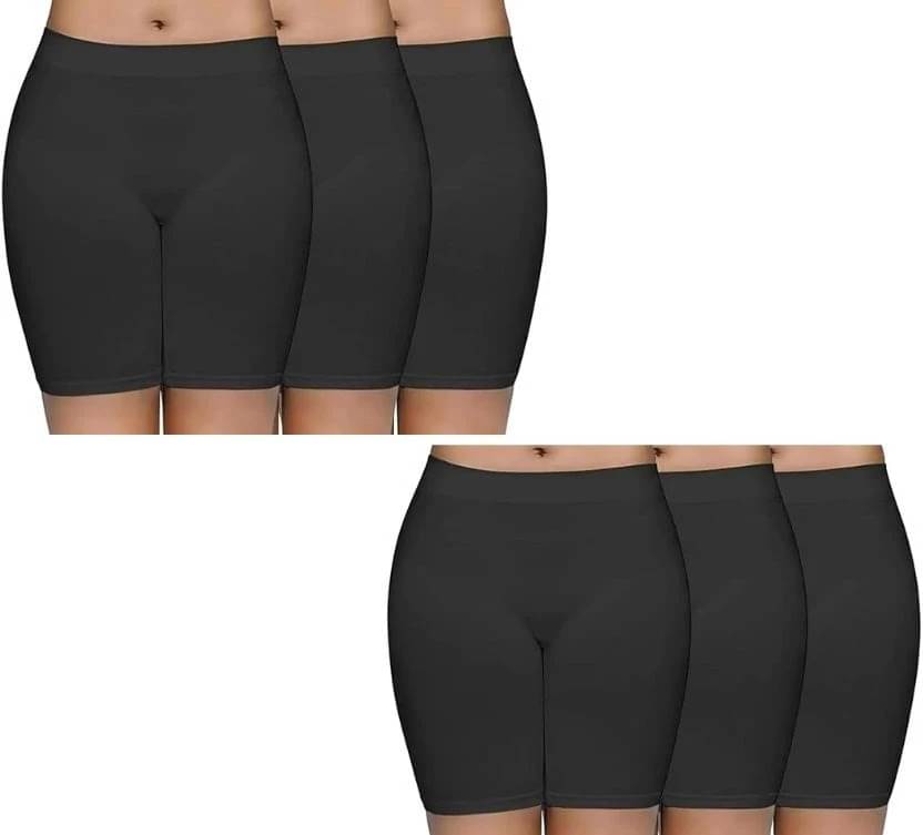     			NIORT FASHION Pack of 6 Girls Cotton Blend Shorts ( Black )