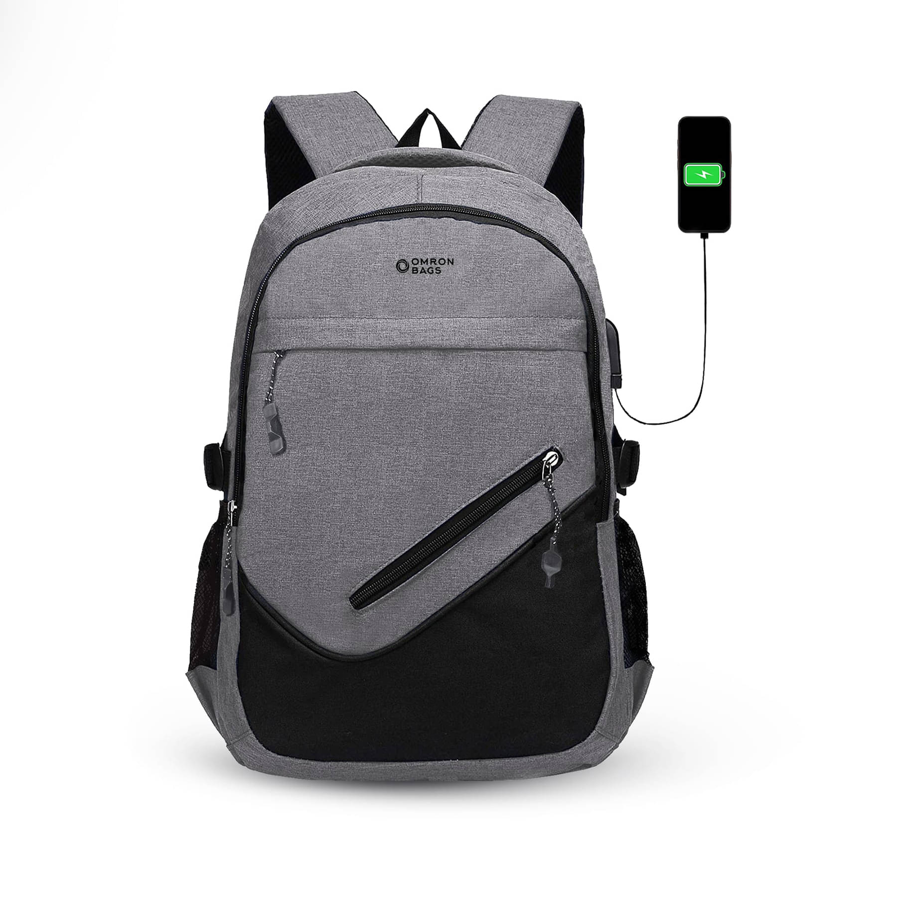 OMRON BAGS 28 Ltrs Polyester Backpack *For Men & Women ( Grey ) OMRON BAGS 28 Ltrs Polyester Backpack *For Men & Women ( Grey )