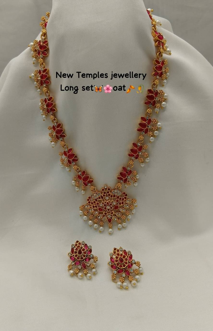     			Padmavati Bangles Red Alloy Necklace Set ( Pack of 1 )