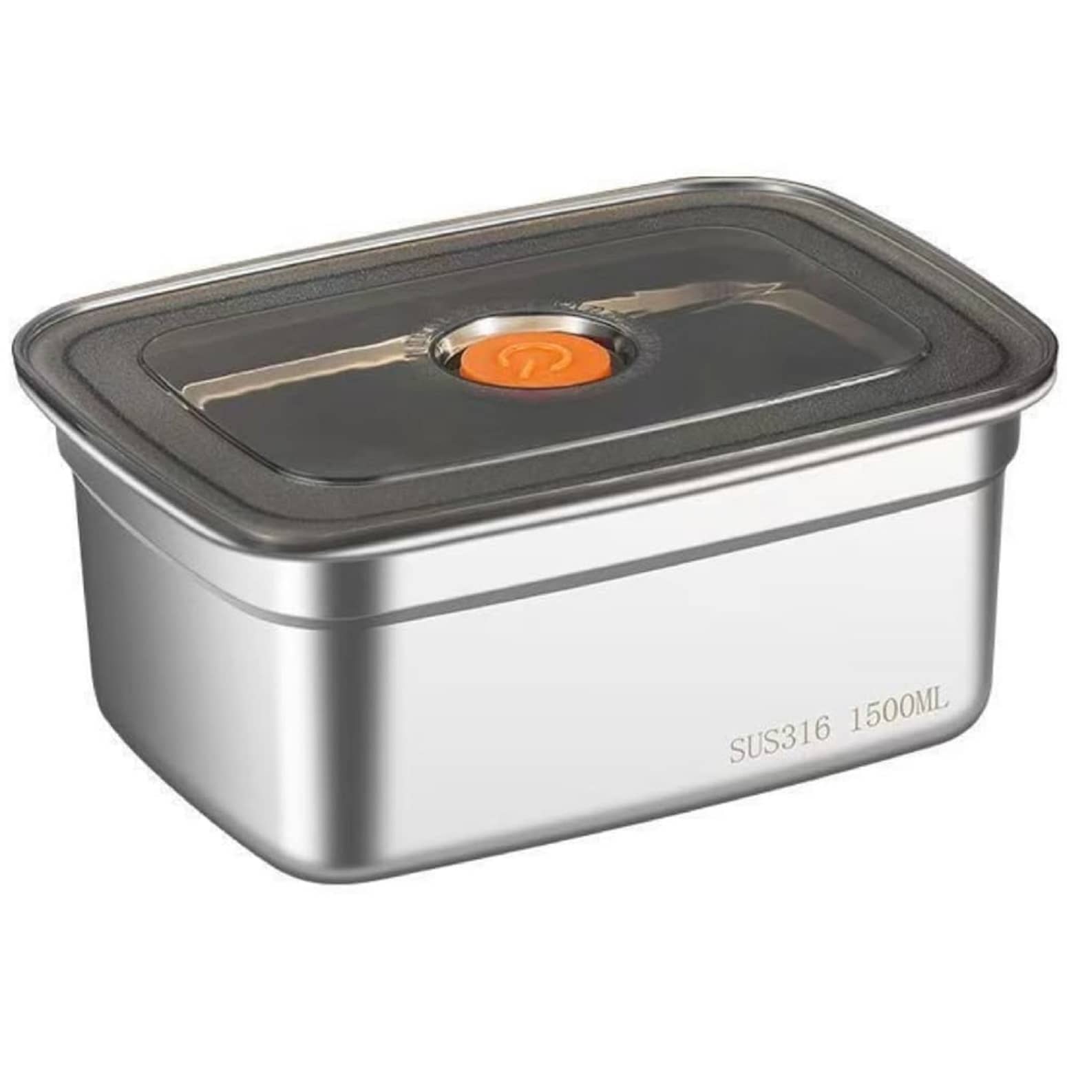 RAVISTRA Fridge Storage Box Steel Silver Food Container ( Set of 1 )