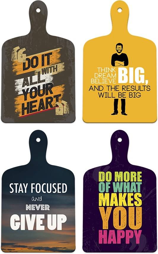     			SAF Set of 4 MDF Paddle Board Wall Hangings | Motivational Quote Wooden Signs for Office, Study, or Bedroom | Inspirational Decor – Stay Focused, Do More, Dream Big