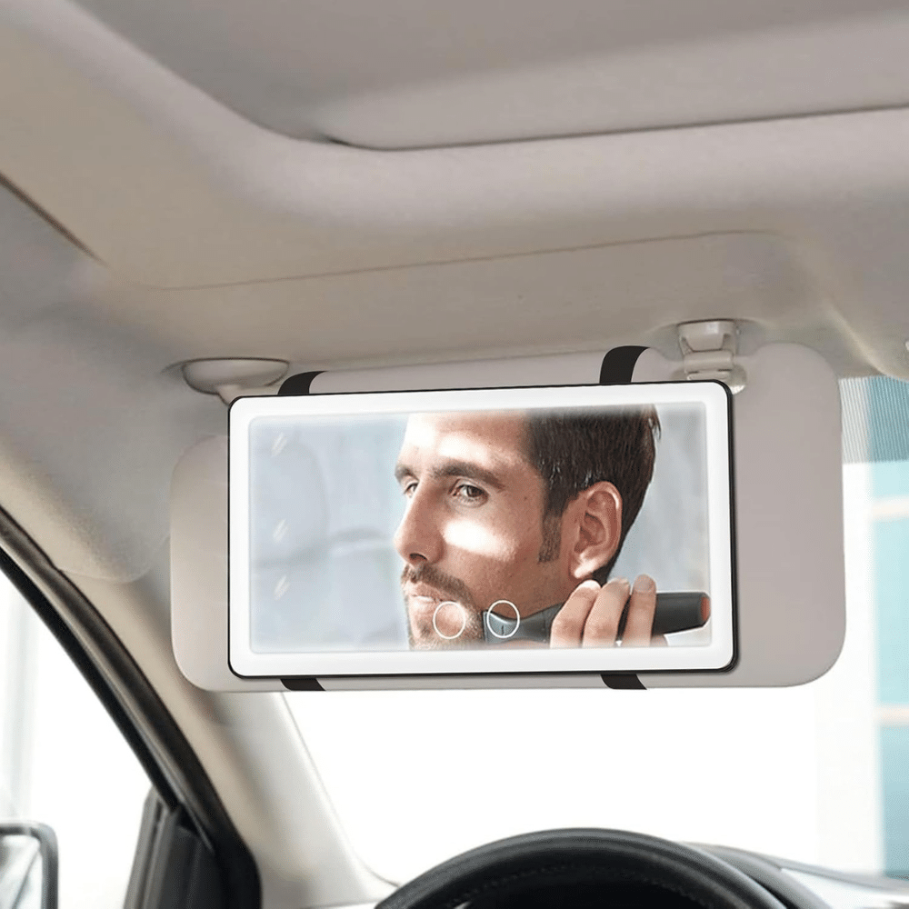 SKYVILLA LED Vanity Mirror For Car Visor 3-Color Makeup Mirror With Light Dimmable Brightness Hd Glass Vanity Led Light Mirror with Touch Button Universal Car Sun Visor Vanity Mirror SKYVILLA LED Vanity Mirror For Car Visor 3-Color Makeup Mirror With Light Dimmable Brightness Hd Glass Vanity Led Light Mirror with Touch Button Universal Car Sun Visor Vanity Mirror