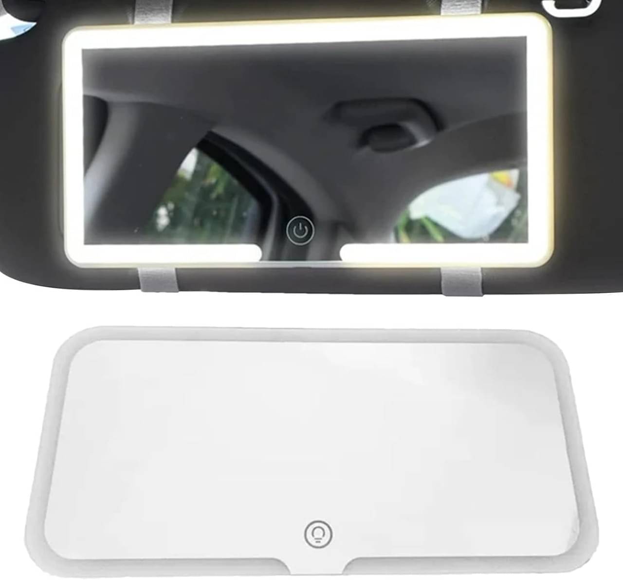 SKYVILLA LED Vanity Mirror For Car Visor 3-Color Makeup Mirror With Light Dimmable Brightness Hd Glass Vanity Led Light Mirror with Touch Button Universal Car Sun Visor Vanity Mirror SKYVILLA LED Vanity Mirror For Car Visor 3-Color Makeup Mirror With Light Dimmable Brightness Hd Glass Vanity Led Light Mirror with Touch Button Universal Car Sun Visor Vanity Mirror