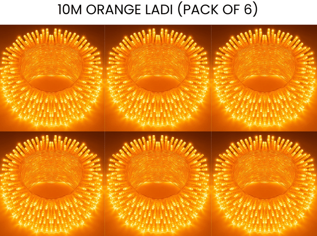     			SPARKWORLD Orange 10 Mtr String Light ( Pack of 6 )