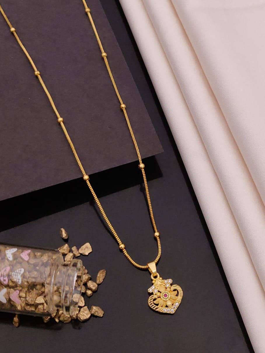 Shivay Fashion Golden Pendant ( Pack of 1 )