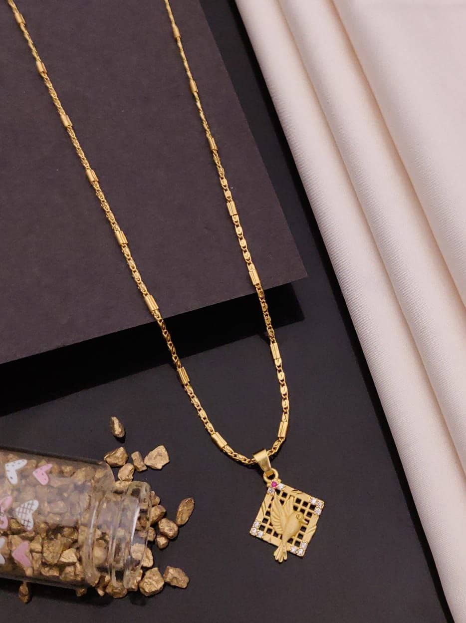 Shivay Fashion Golden Pendant ( Pack of 1 )