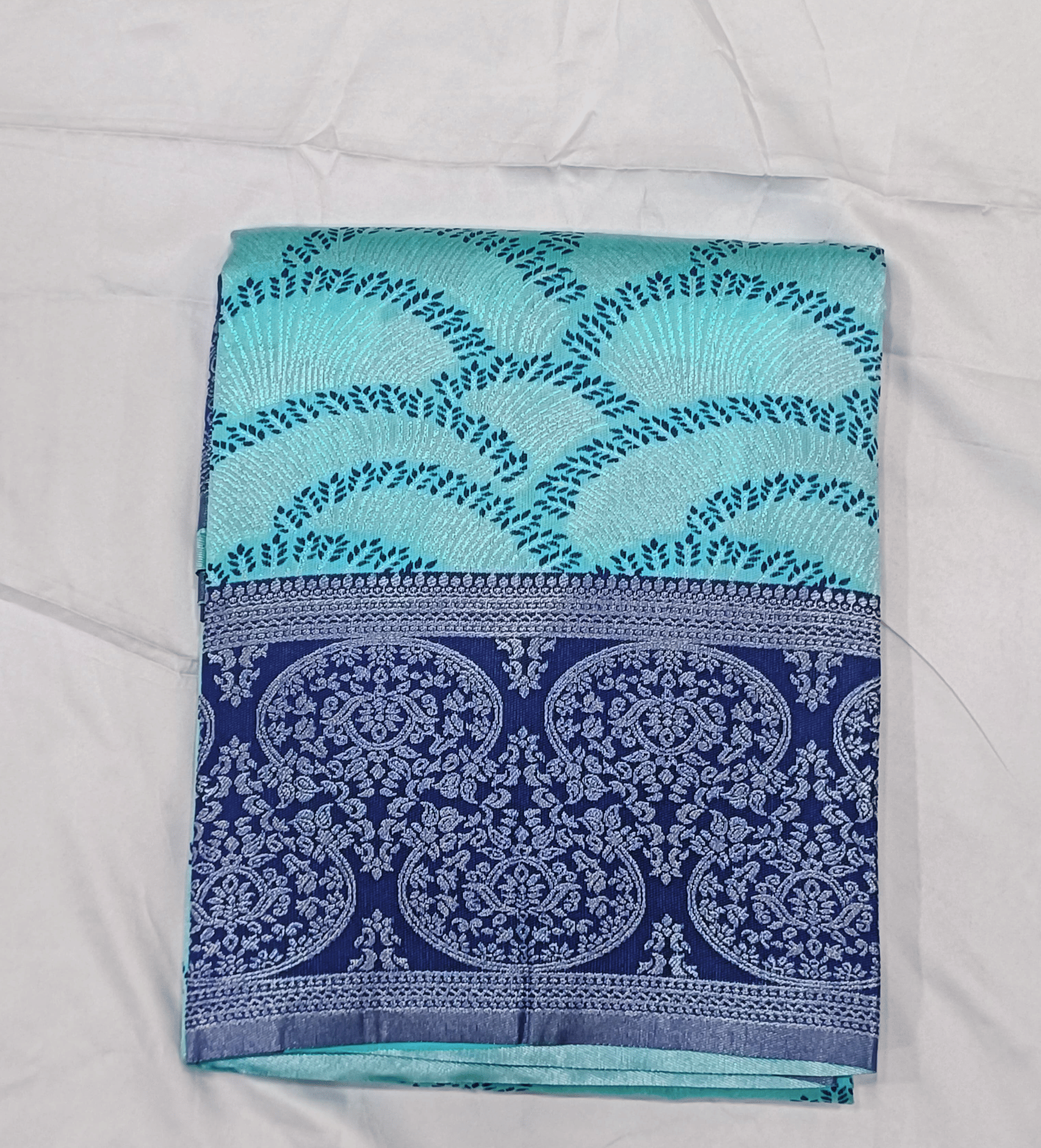 Shree Sai Enterprise Art Silk Printed Kota Doria Saree With Stitched Blouse ( Teal )     			Shree Sai Enterprise Art Silk Printed Kota Doria Saree With Stitched Blouse ( Teal )