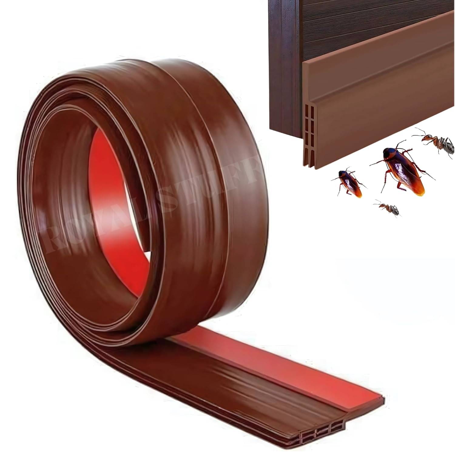 Silicon Door Bottom Sealing Strip | Self Adhesive Door Gap Filler Rubber Strip Guard | Protector from Cockroach, Insect, Air & Dust 1 Meter (40 Inch, Brown) (Door Guard (1 Pack)) Silicon Door Bottom Sealing Strip | Self Adhesive Door Gap Filler Rubber Strip Guard | Protector from Cockroach, Insect, Air & Dust 1 Meter (40 Inch, Brown) (Door Guard (1 Pack))