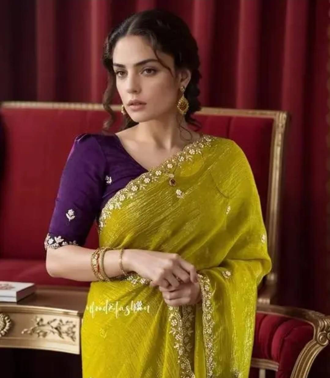 Sureta Georgette Dyed Regular Saree With Unstitched Blouse Piece ( Yellow ) Sureta Georgette Dyed Regular Saree With Unstitched Blouse Piece ( Yellow )