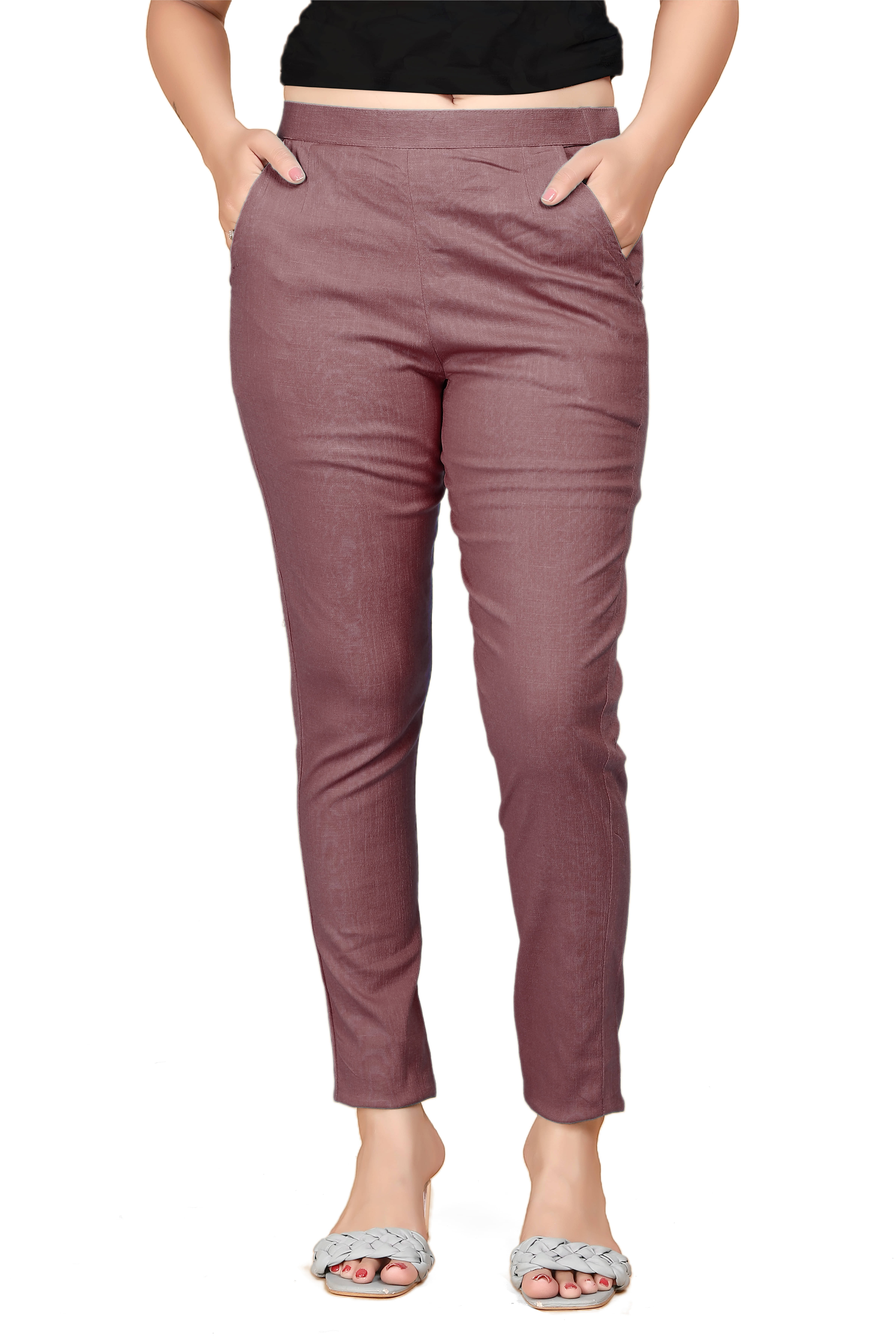     			Vorhiza Pack of 1 Cotton Regular Women's Cigarette Pants ( Brown )