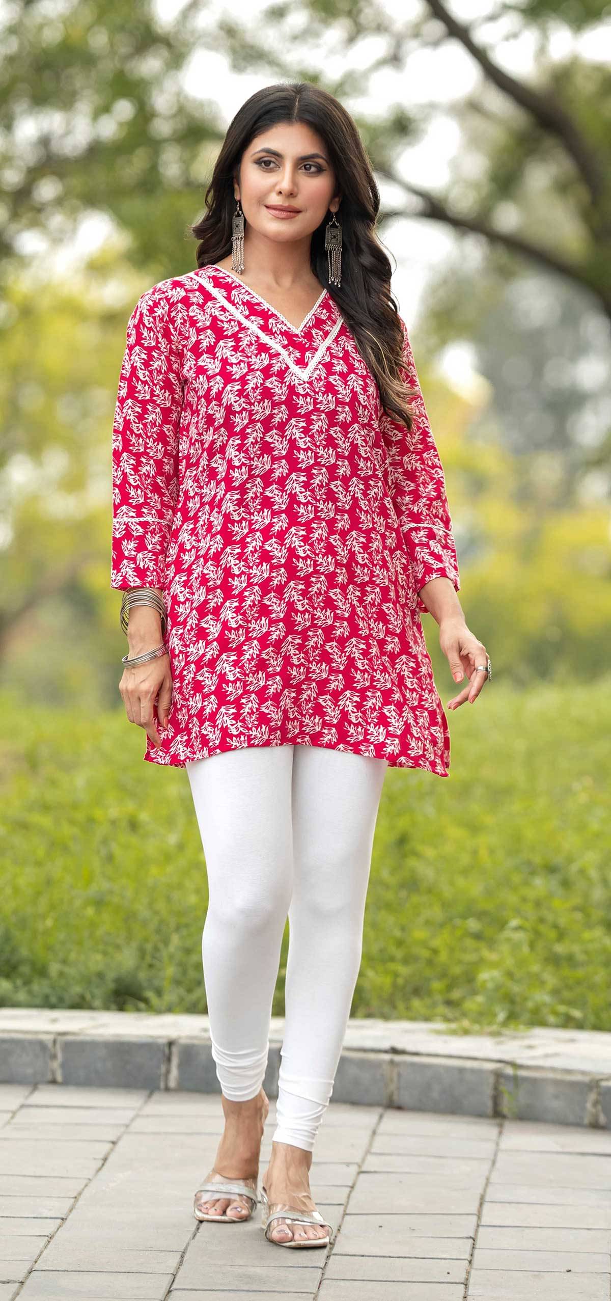     			Vorhiza Women's Cotton Tunic ( Pink )
