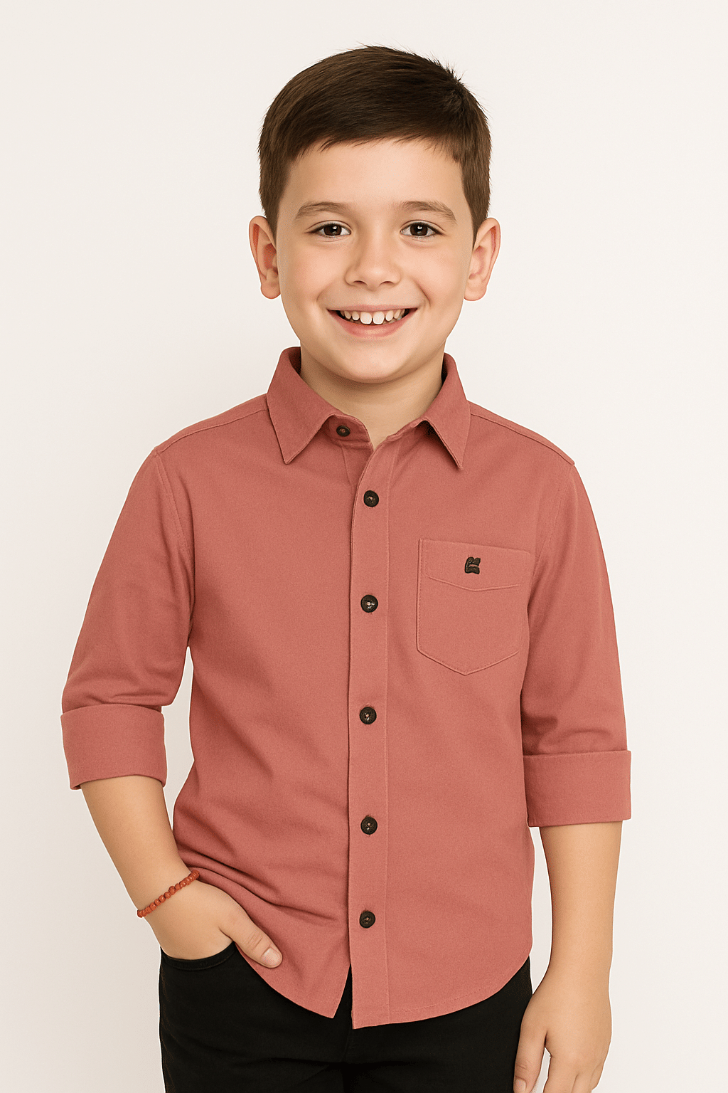     			ZAKAR Pack of 1 Boys Cotton Blend Full Sleeves Shirt ( Peach )