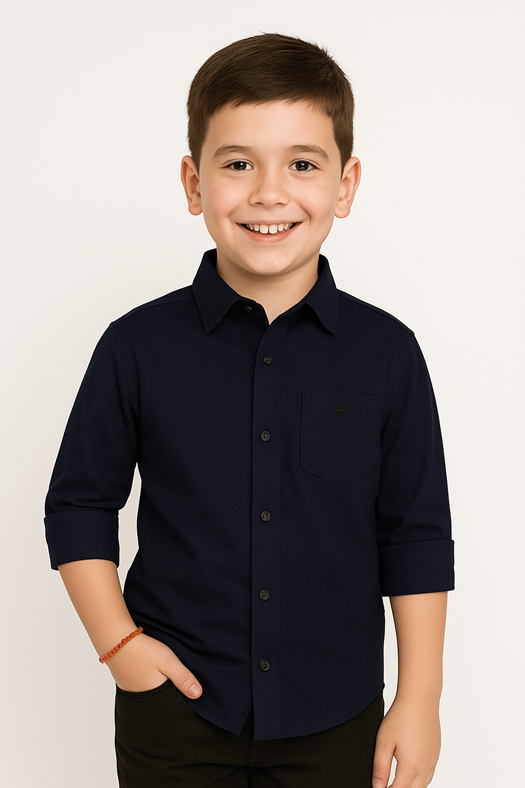     			ZAKAR Pack of 1 Boys Cotton Blend Full Sleeves Shirt ( Navy Blue )