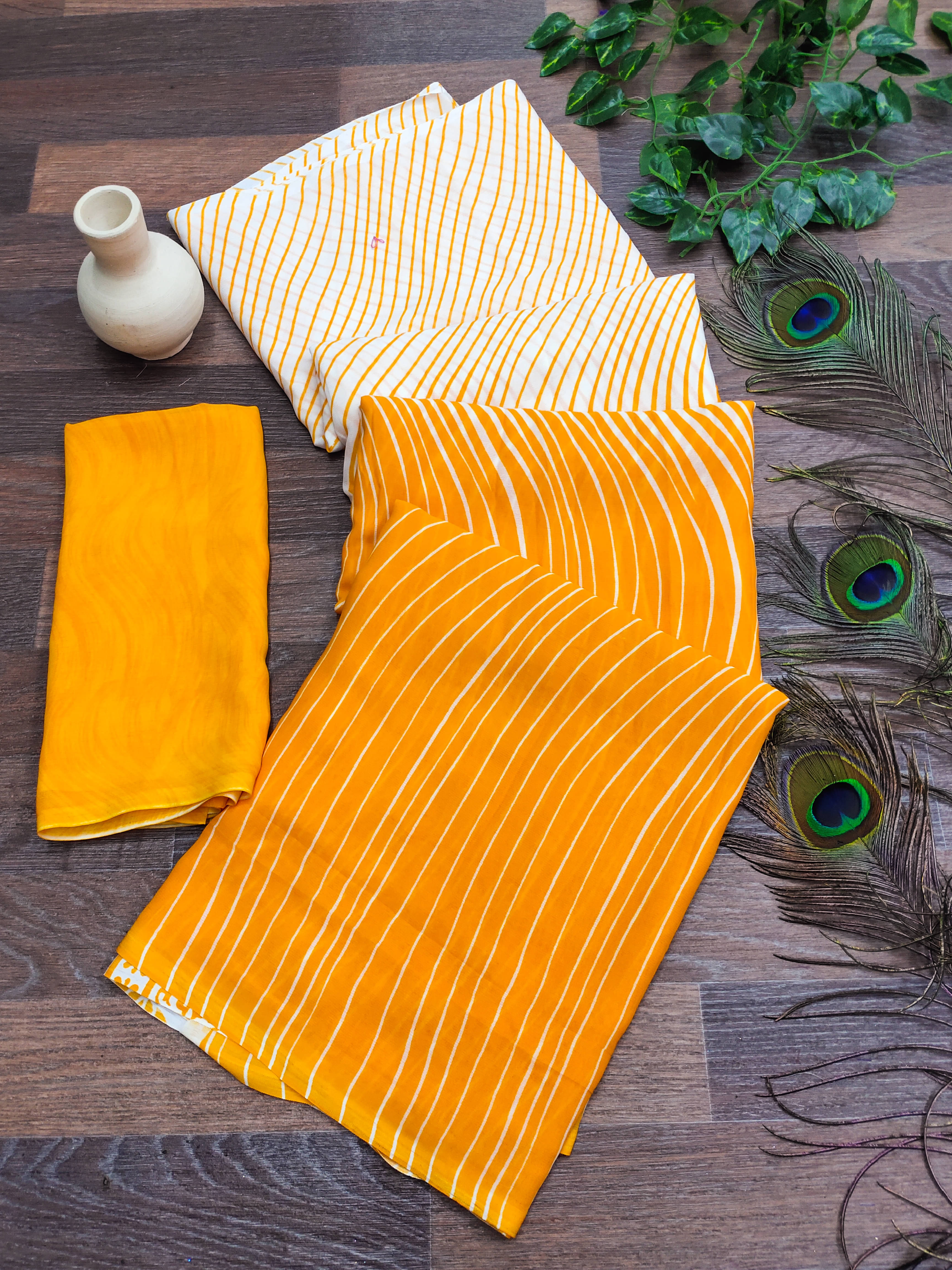 ANAND SAREES Georgette Printed Chanderi saree With Unstitched Blouse Piece ( Yellow ) ANAND SAREES Georgette Printed Chanderi saree With Unstitched Blouse Piece ( Yellow )