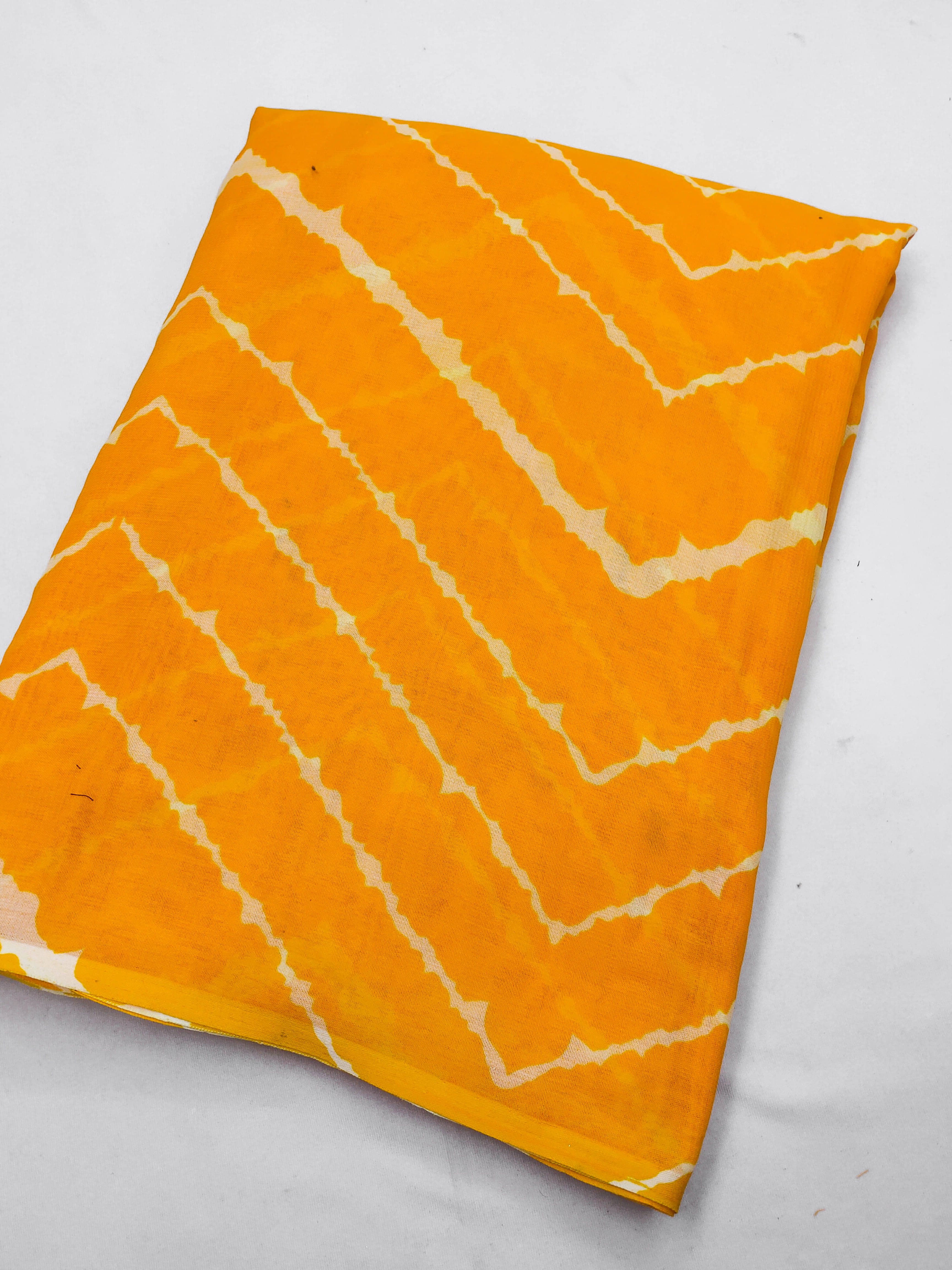     			ANAND SAREES Georgette Printed Chanderi saree With Unstitched Blouse Piece ( Yellow )