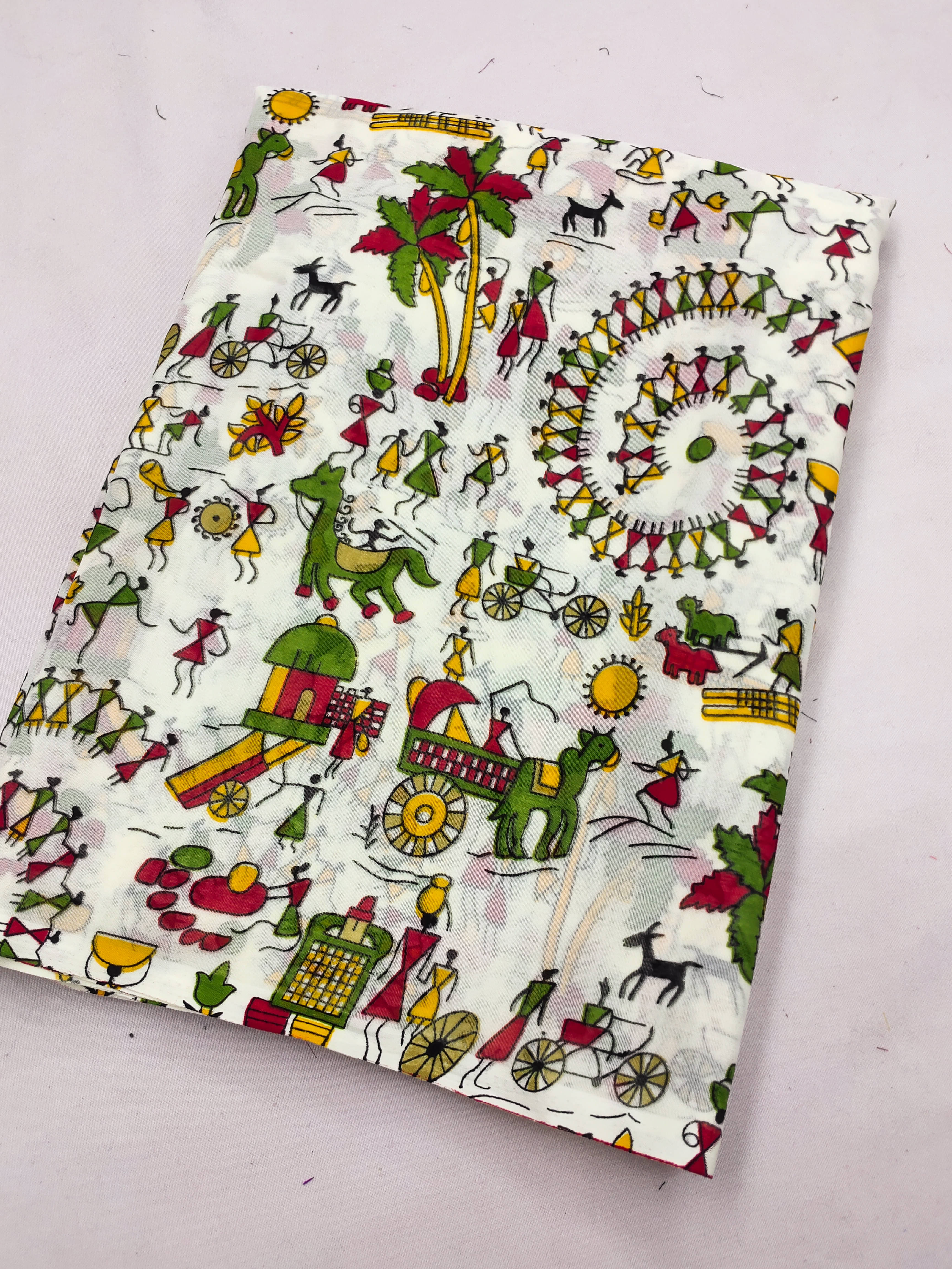     			ANAND SAREES Georgette Printed Chanderi saree With Unstitched Blouse Piece ( White )