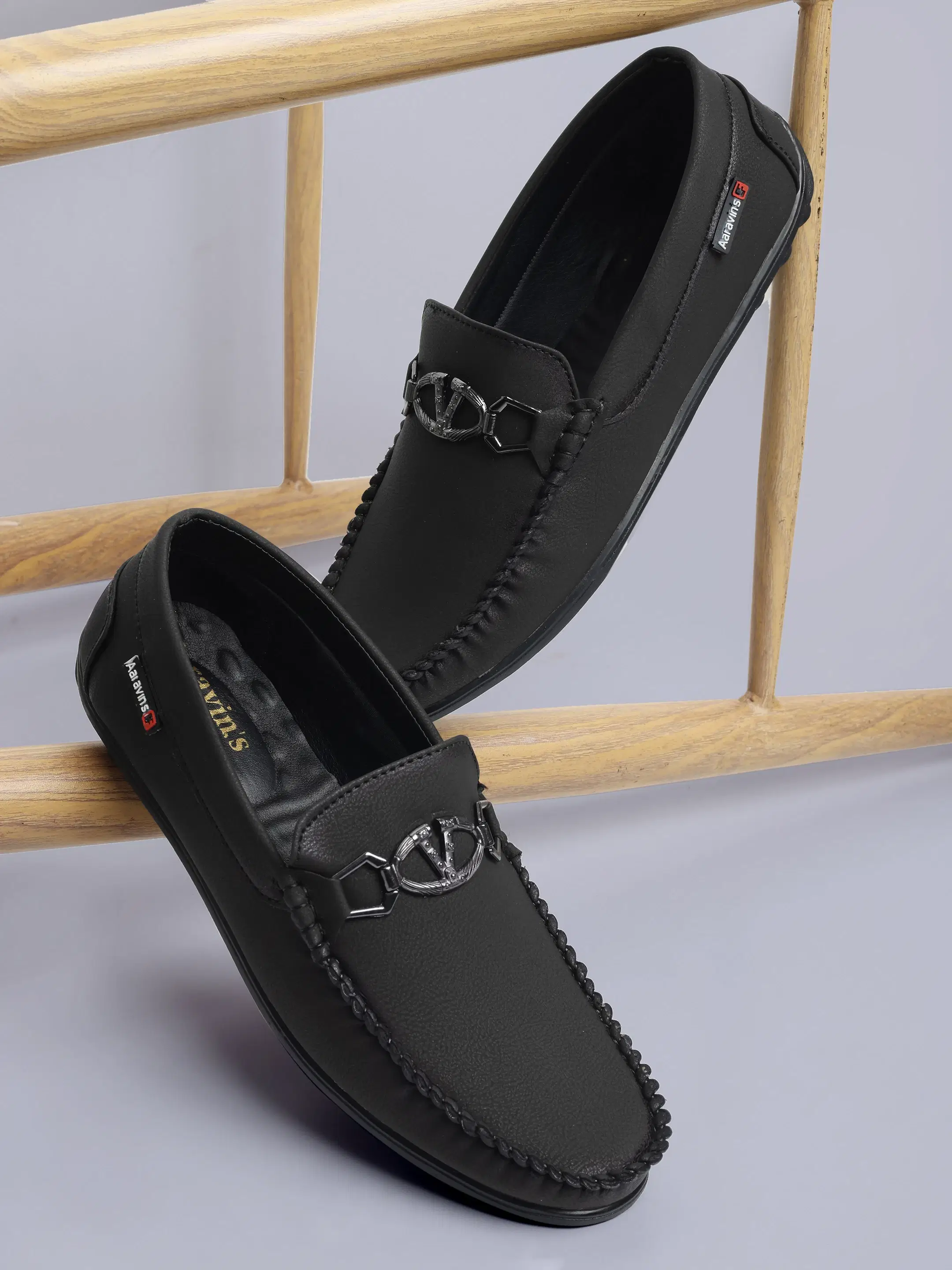     			Aaravin's Black Men's Hazel Shoes