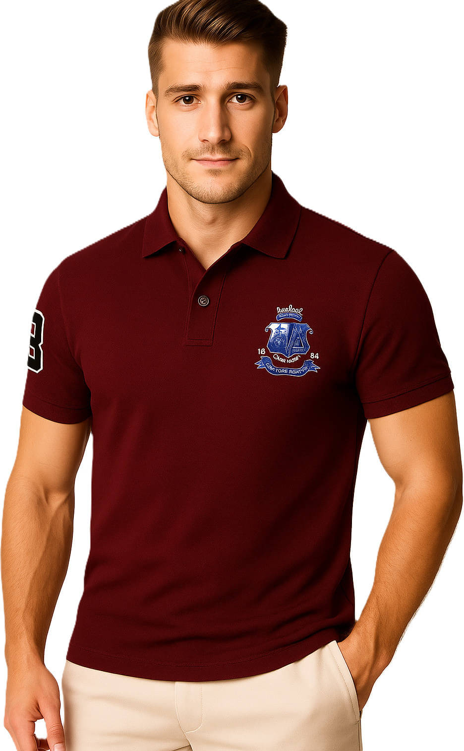     			Alvin Men Cotton Blend Regular Fit Printed Polo T Shirt ( Maroon )